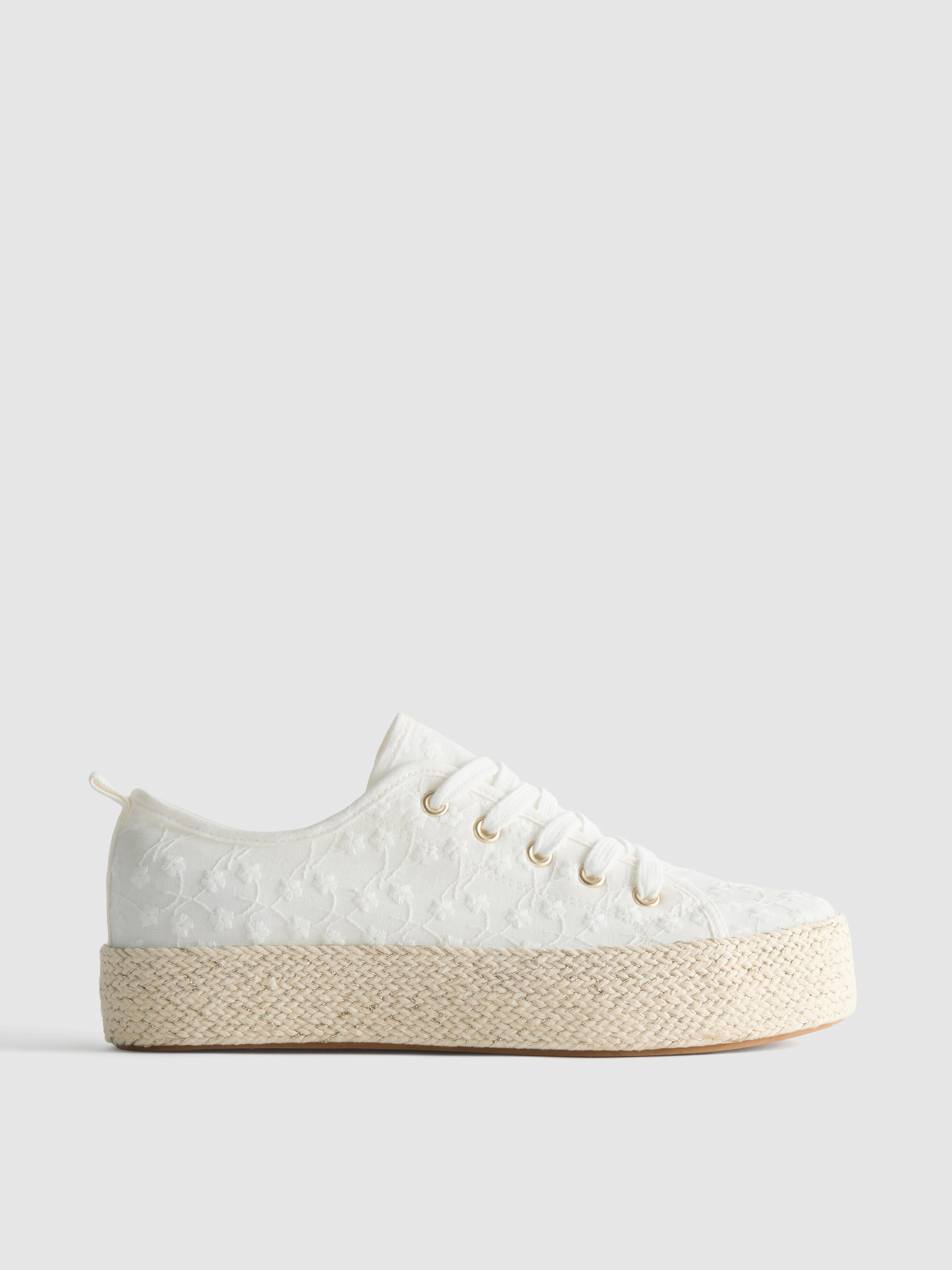 Canvas Jute Flatform Sneakers