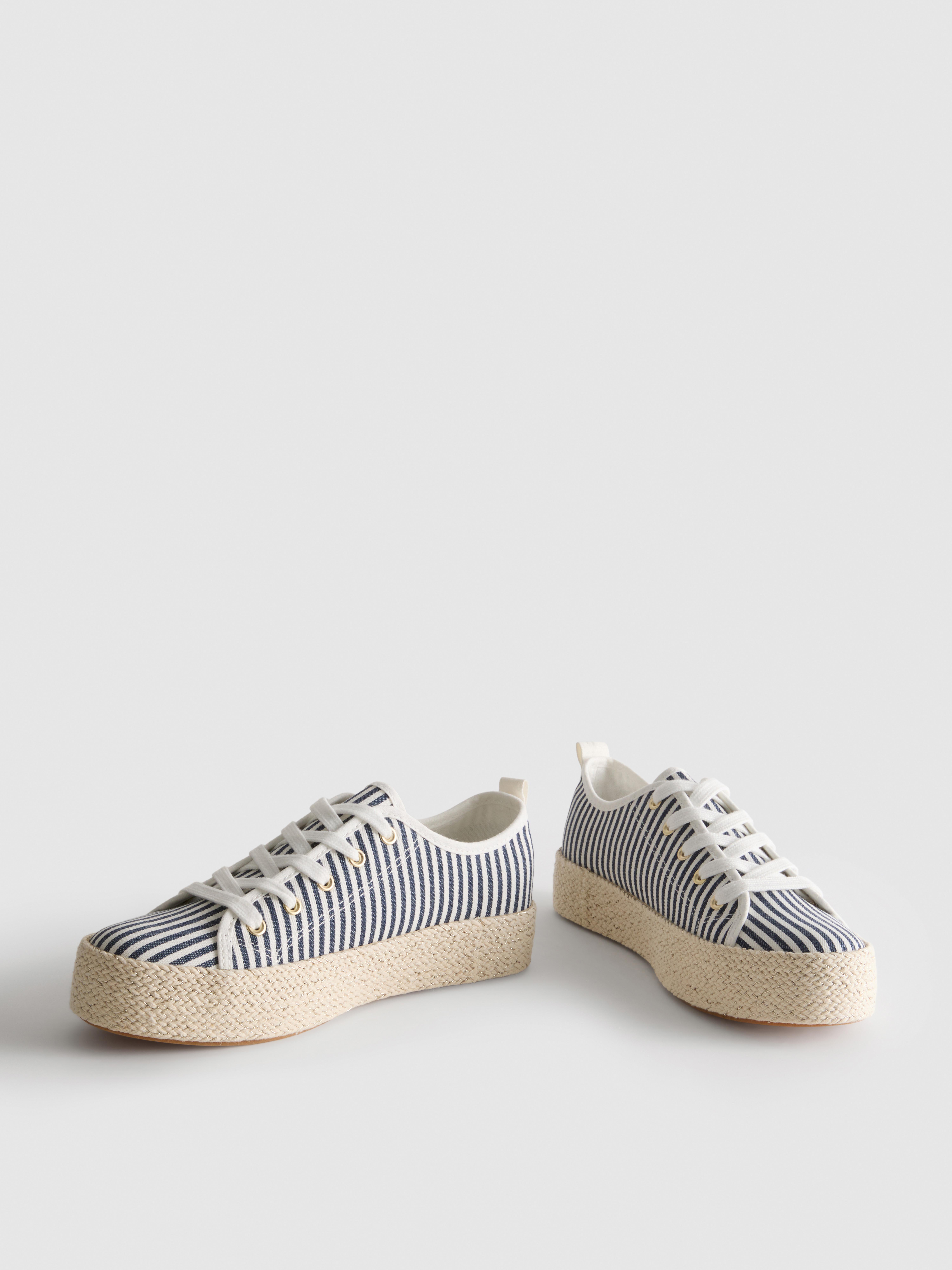 Canvas Jute Flatform Sneakers