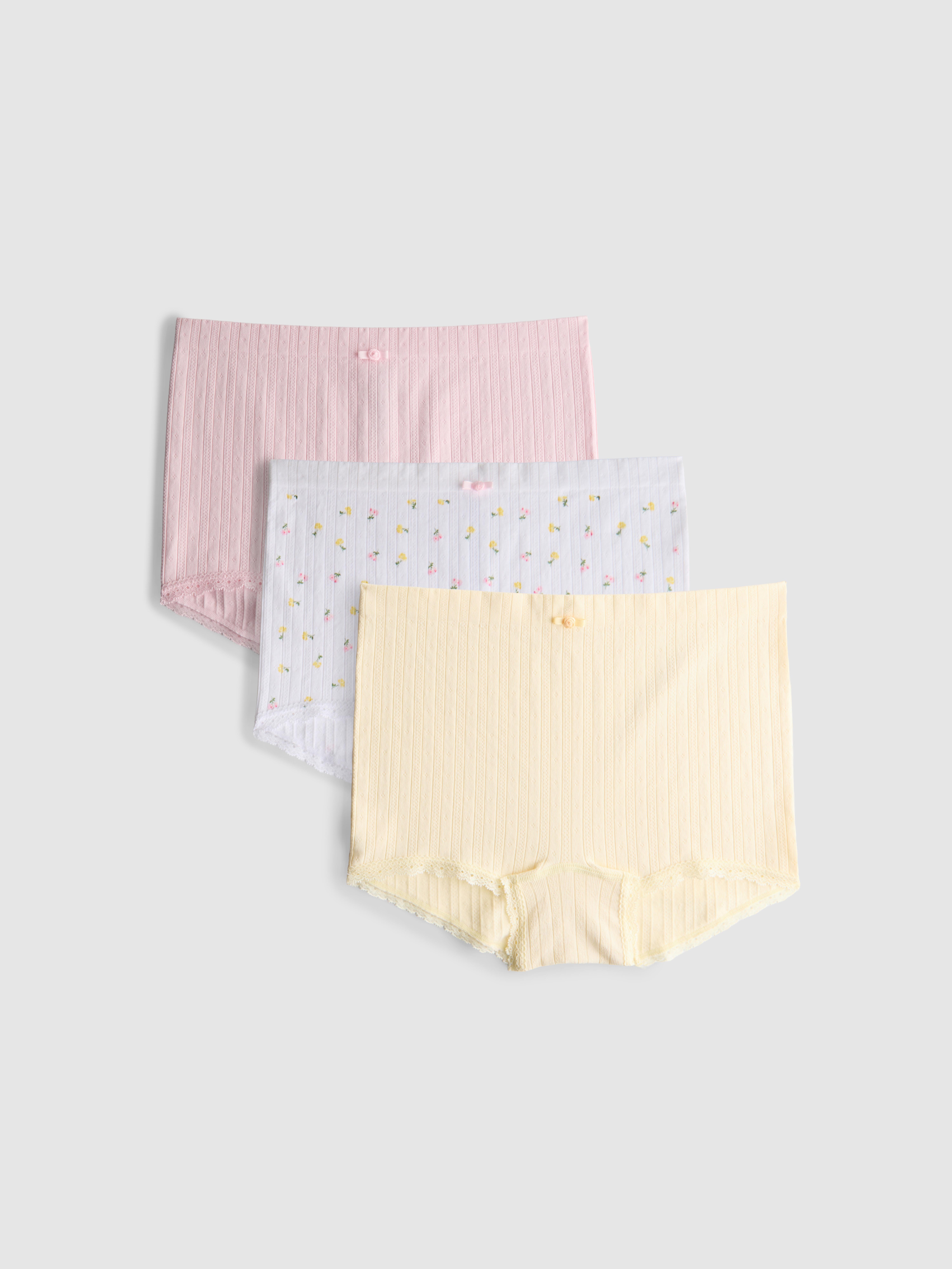 Pointelle-Shorts im Boyfriend-Look, 3er-Pack