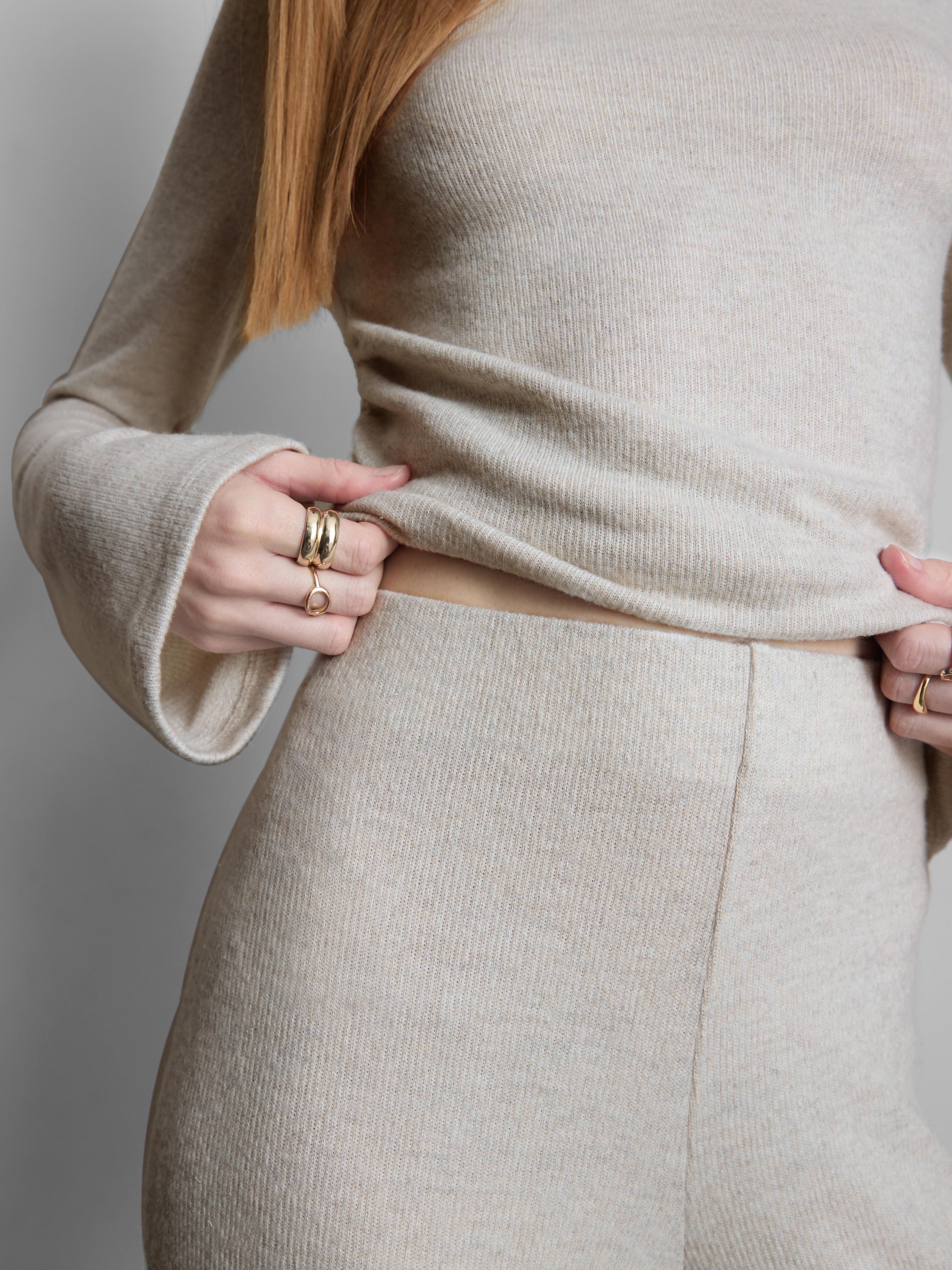 Women's Oatmeal Cozy Straight-Leg Lounge Pants