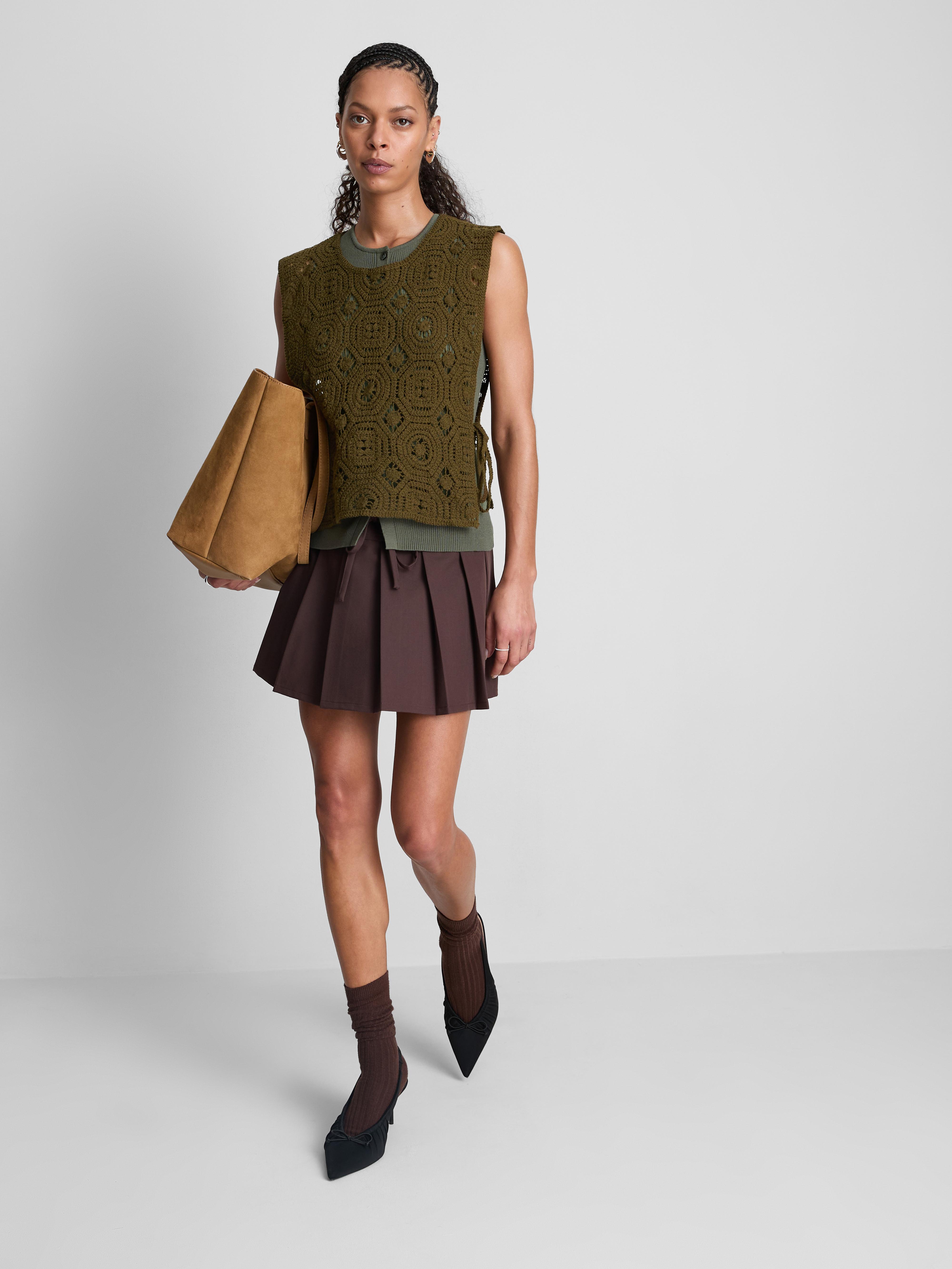 Women's Olive Crochet Side-Tie Tank | Primark