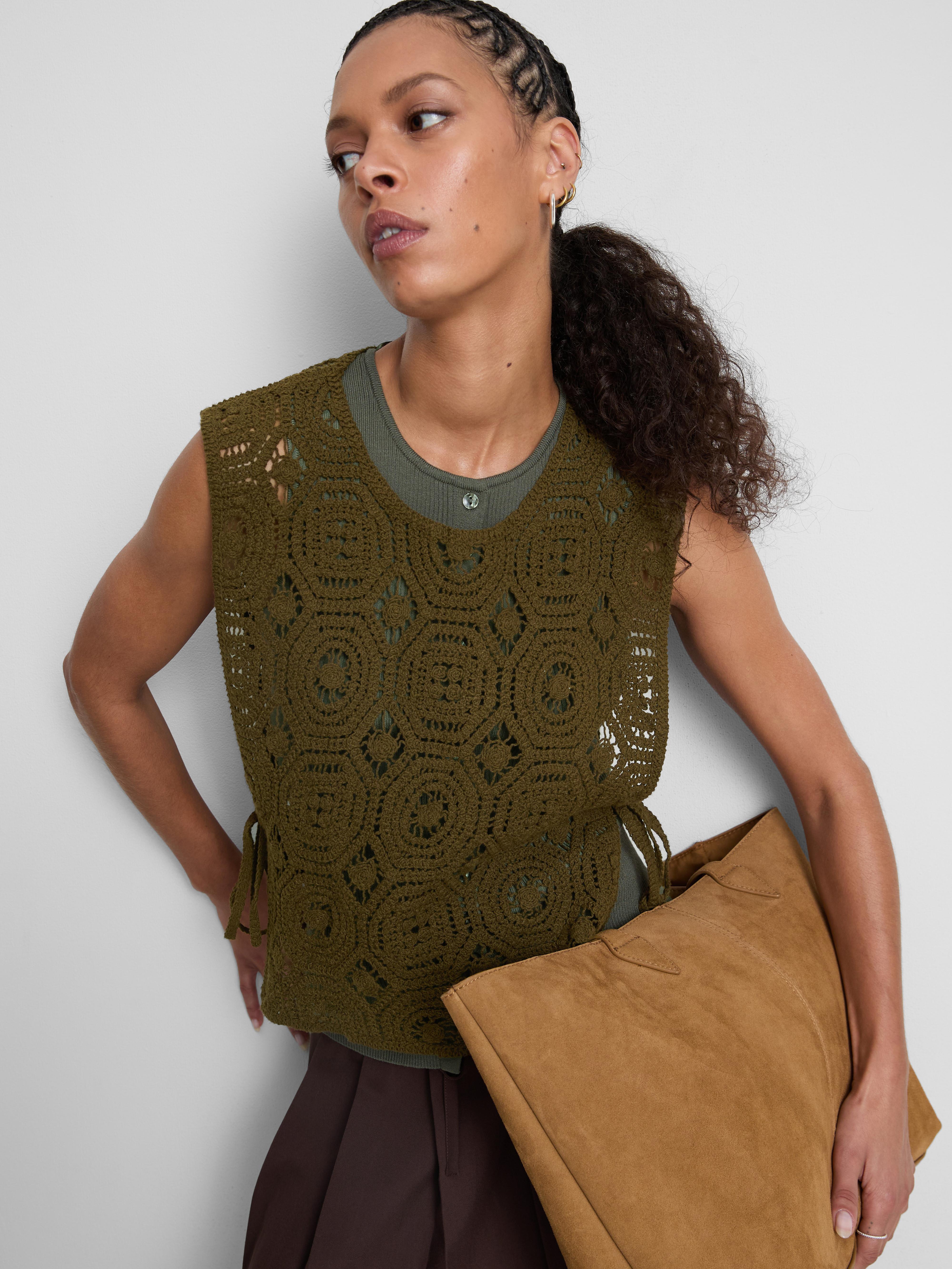 Crochet Tie Side Vest