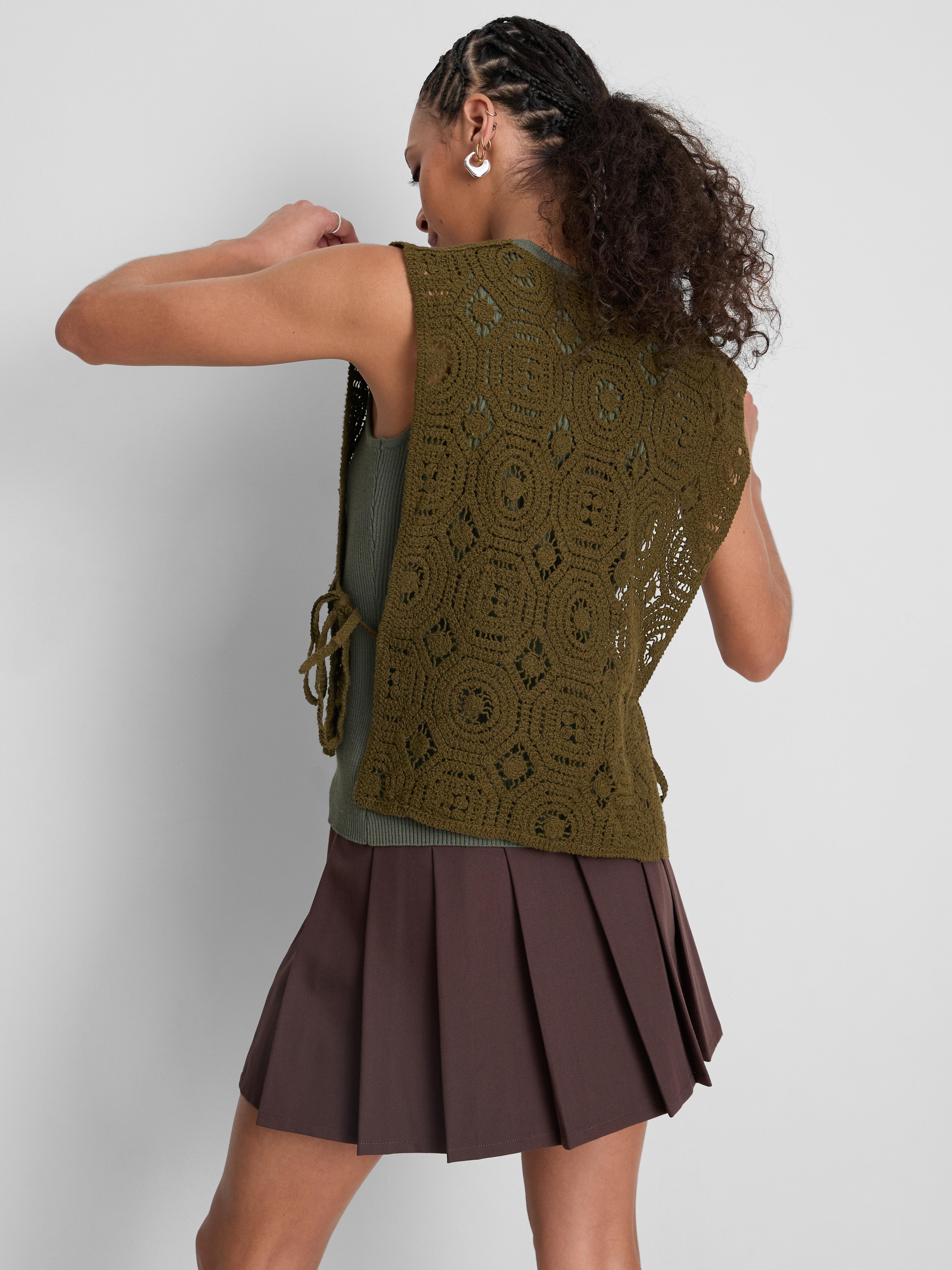 Crochet Tie Side Vest