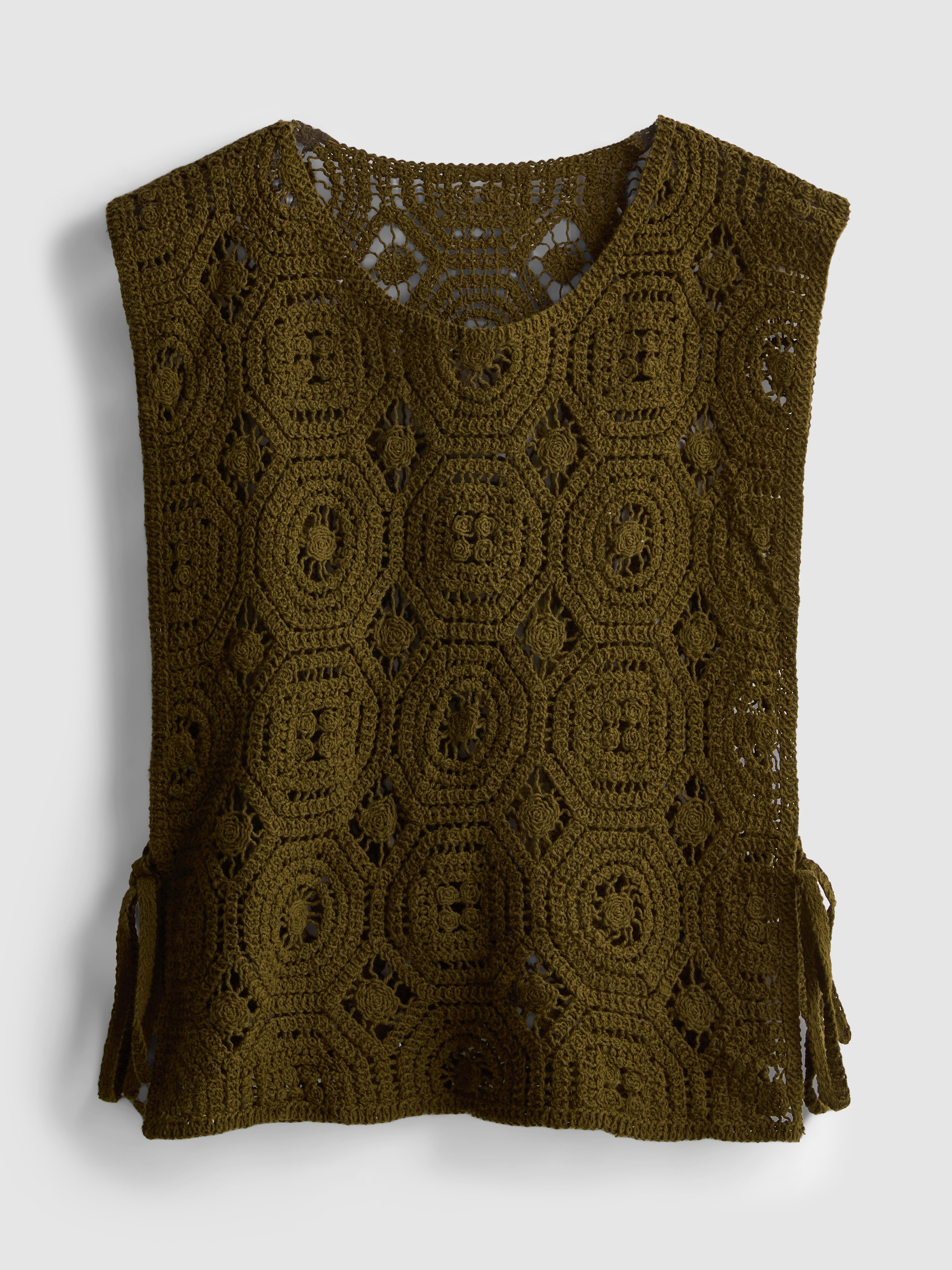 Crochet Tie Side Vest