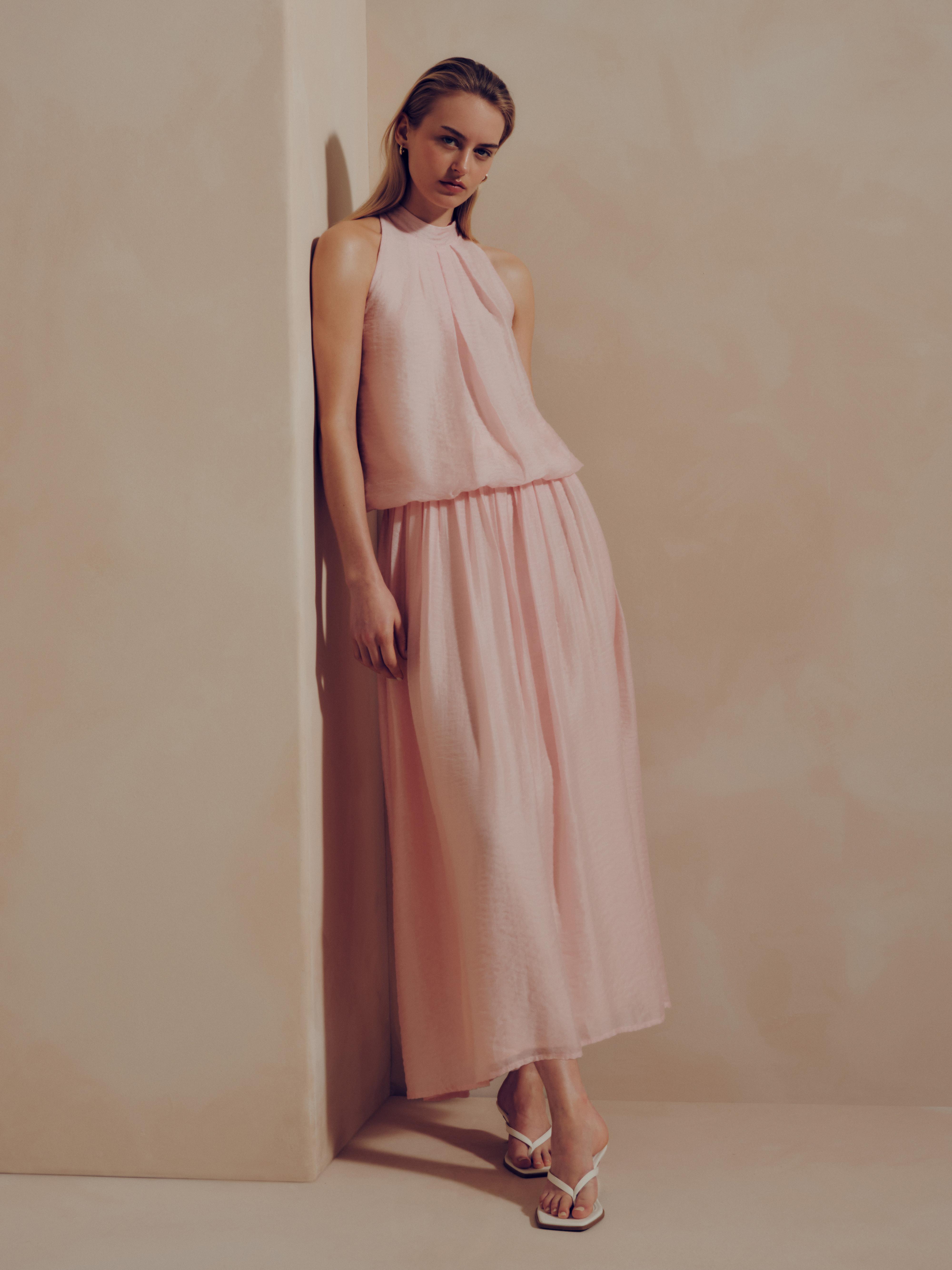 The Edit Draped Halter-Neck Air Flow Blouse