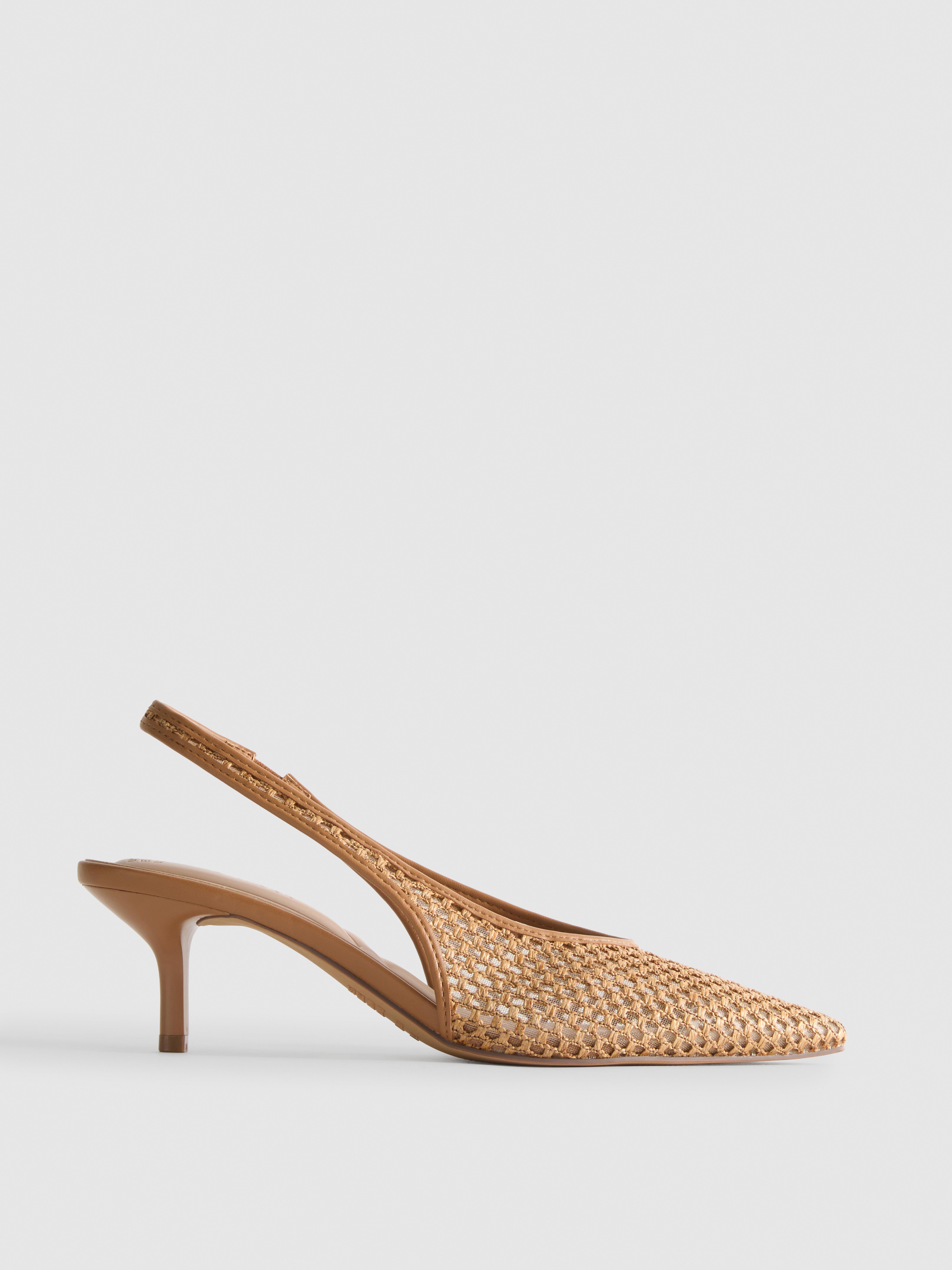 Woven Mesh Pointed Court Heels