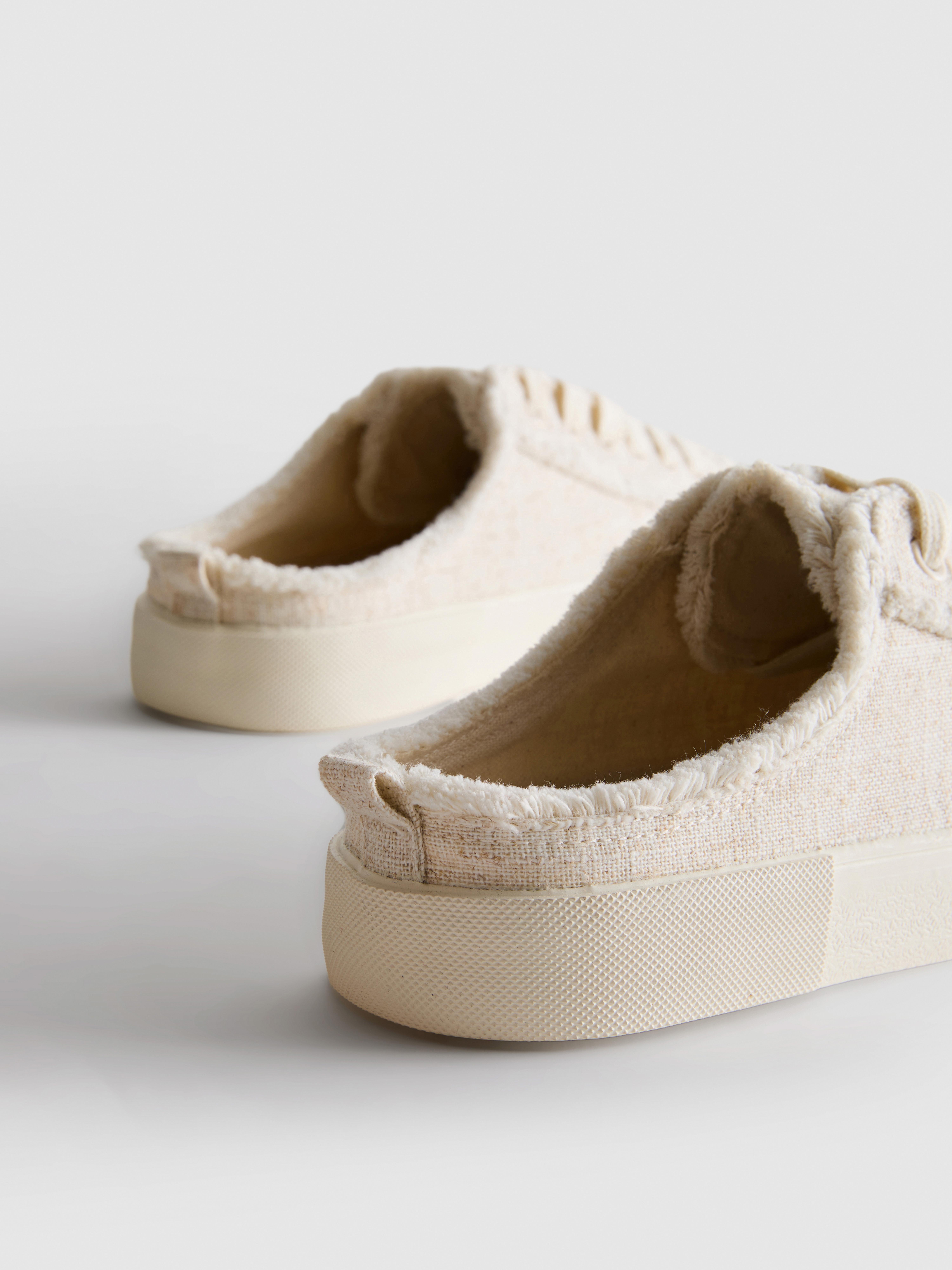 Baskets mules en toile à lacets