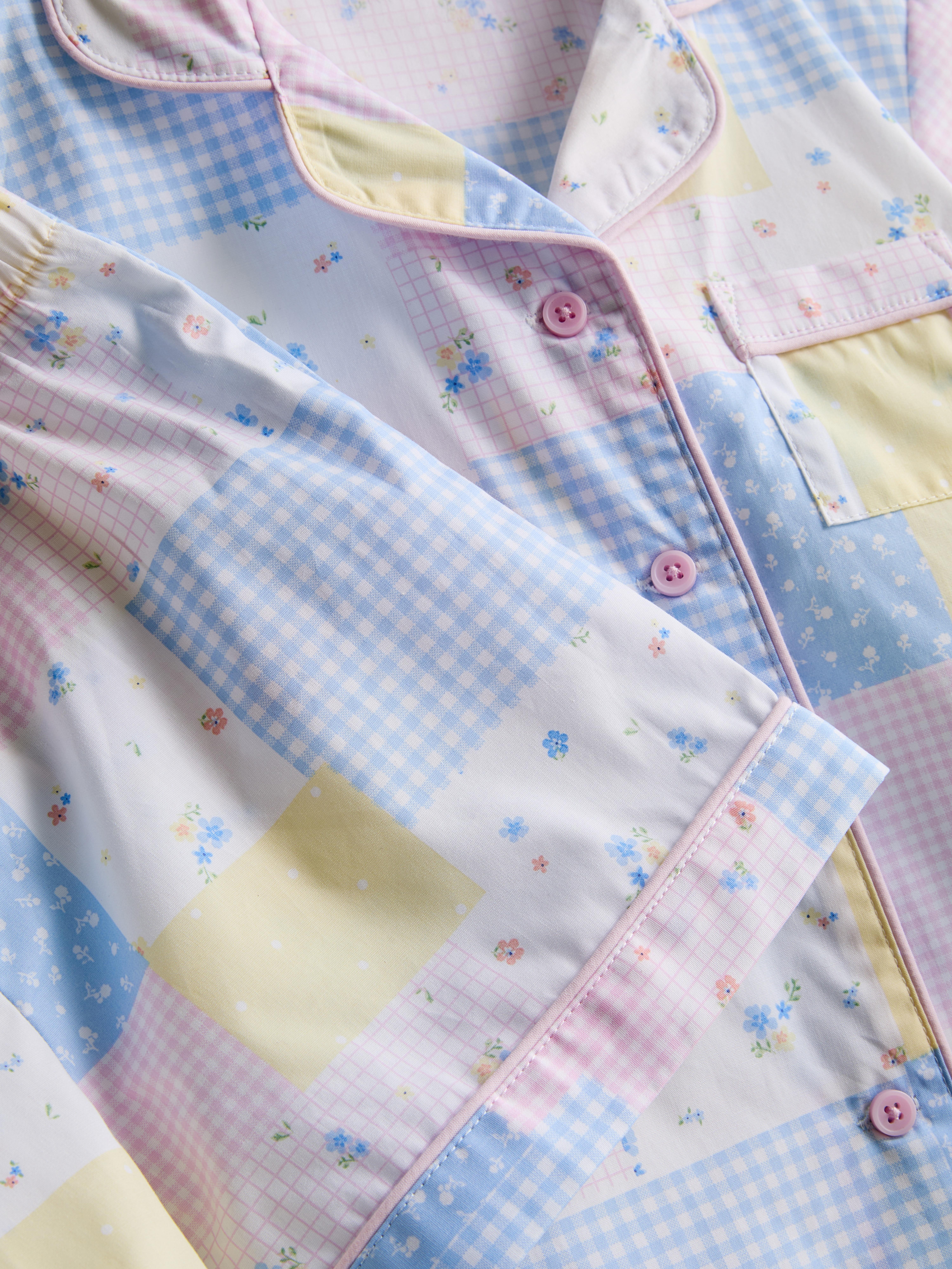 1,5-8 años | Pijama corto con camisa de patchwork