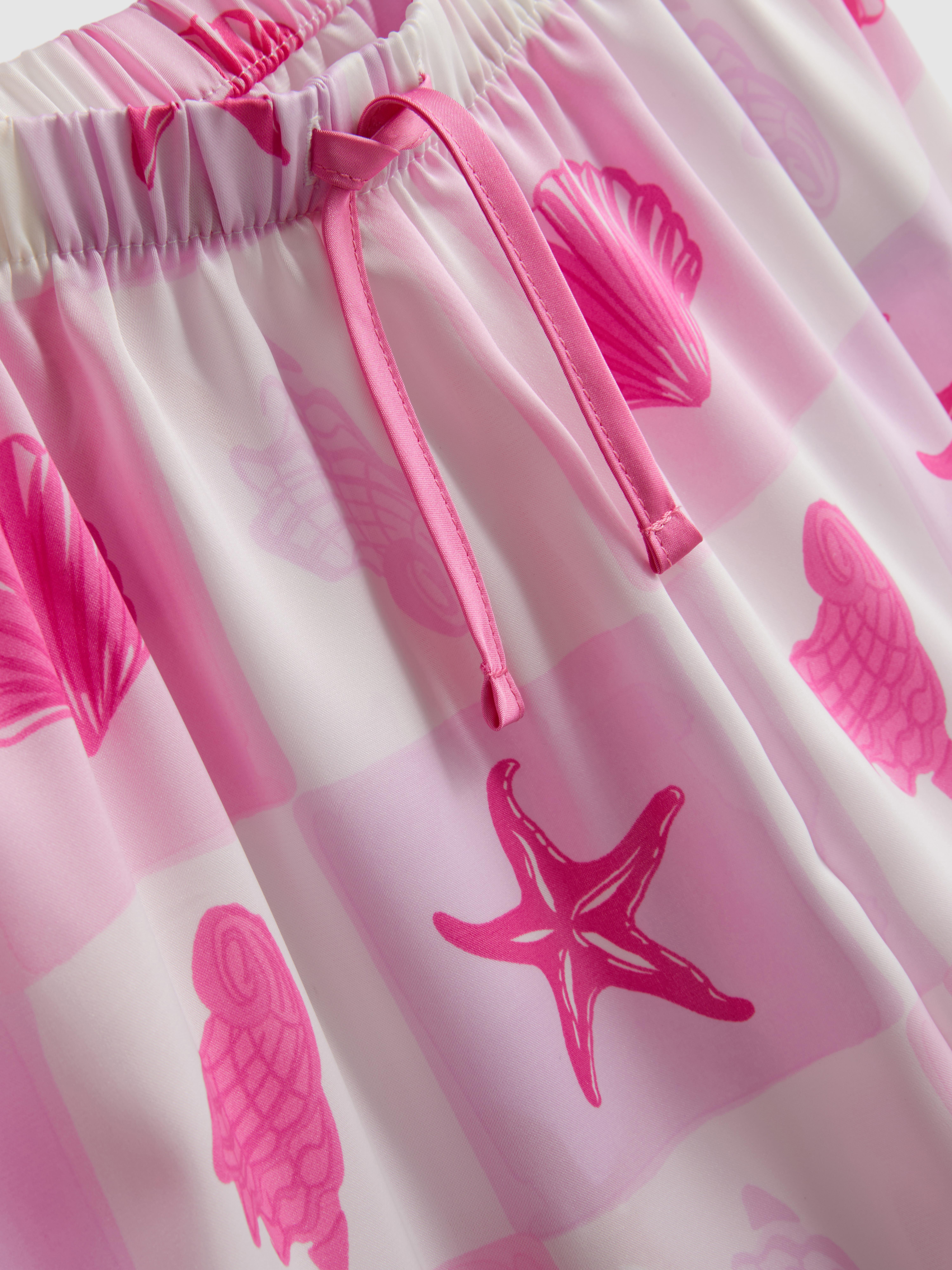 5-15yrs | Shell Graphic Satin Short Shirt Pyjamas