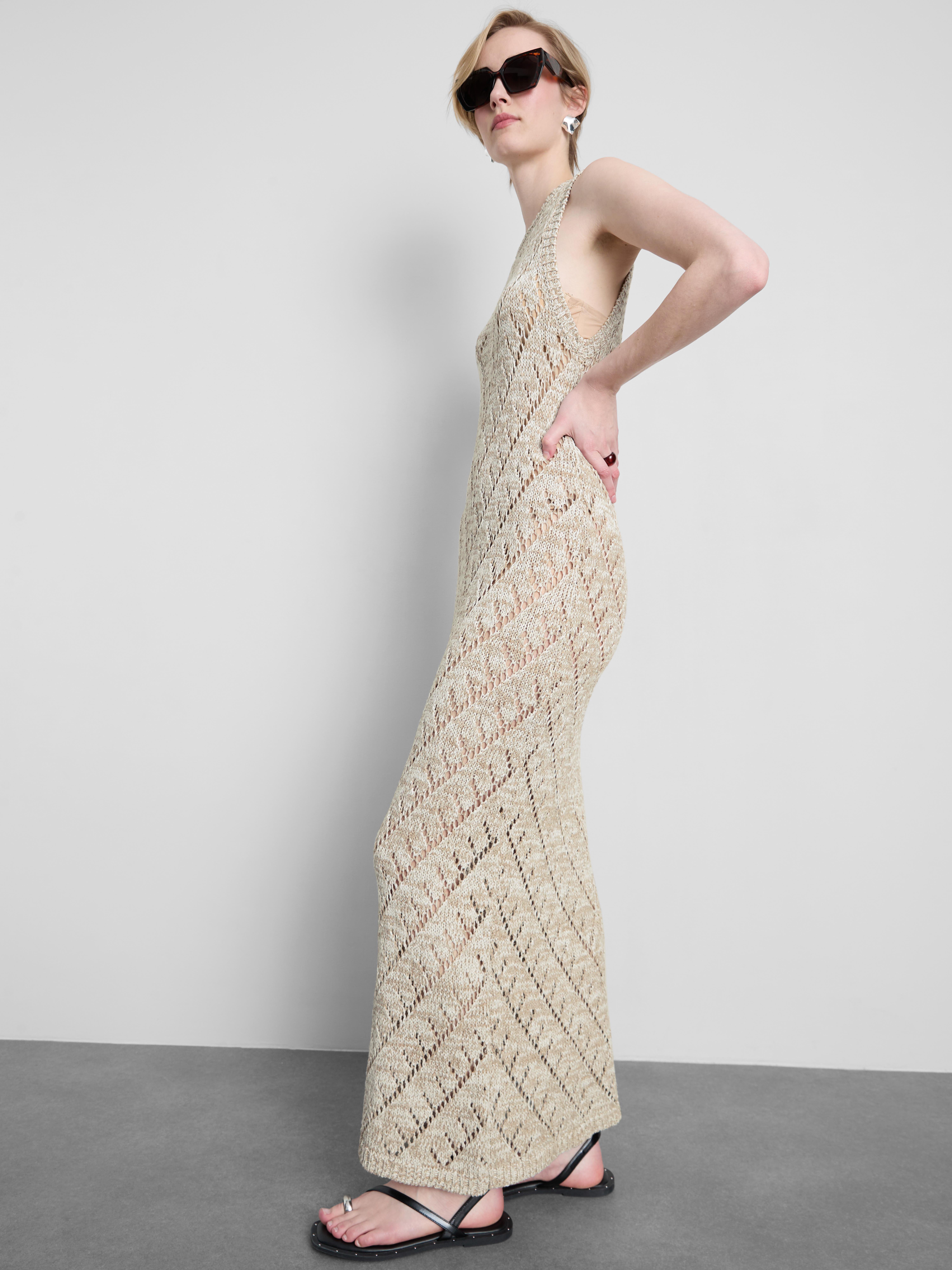 Geometric Crochet Maxi Dress