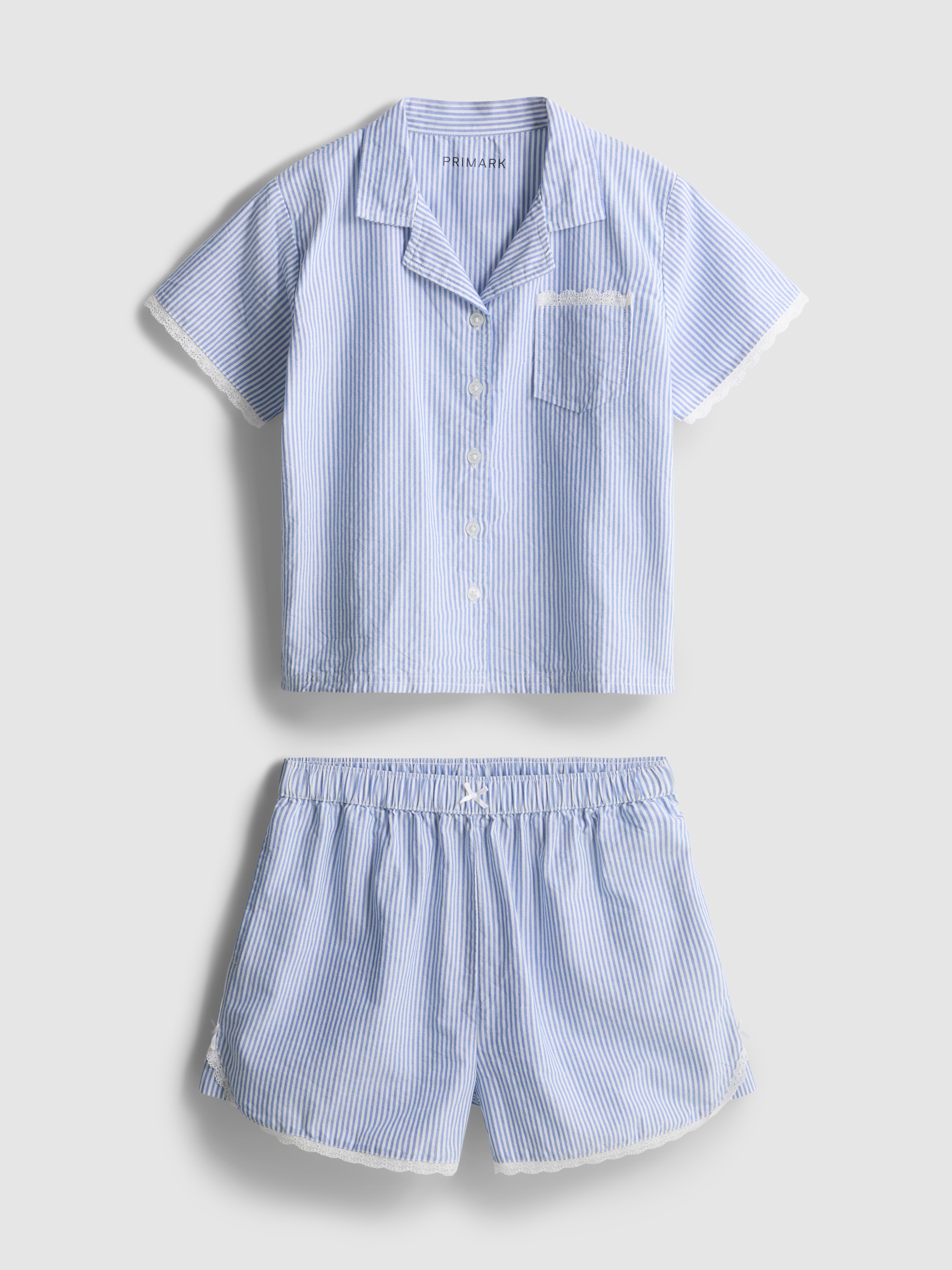 7-15 anni | Pigiama corto con camicia a righe