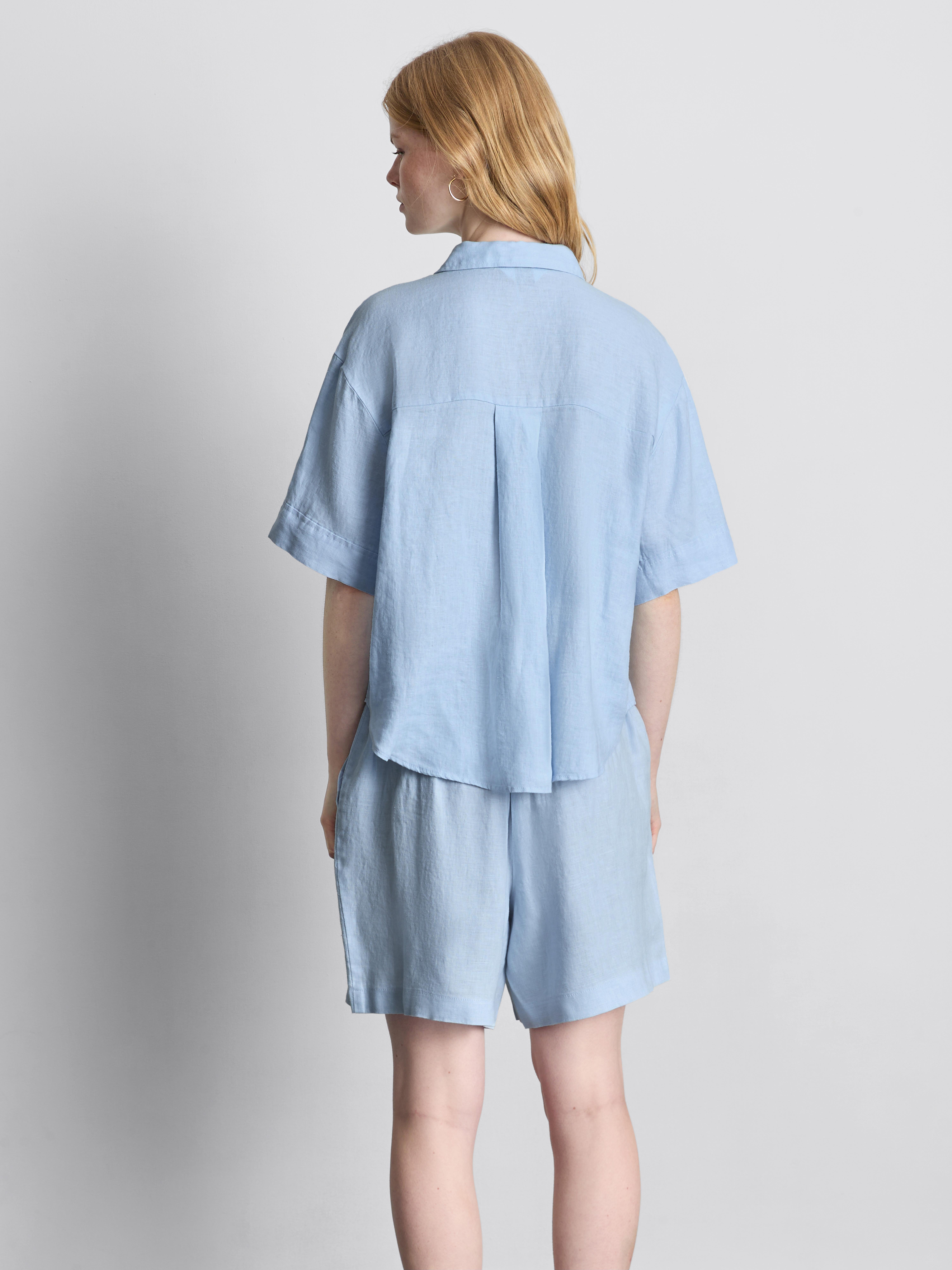 The Edit Pure Linen Cropped Shirt