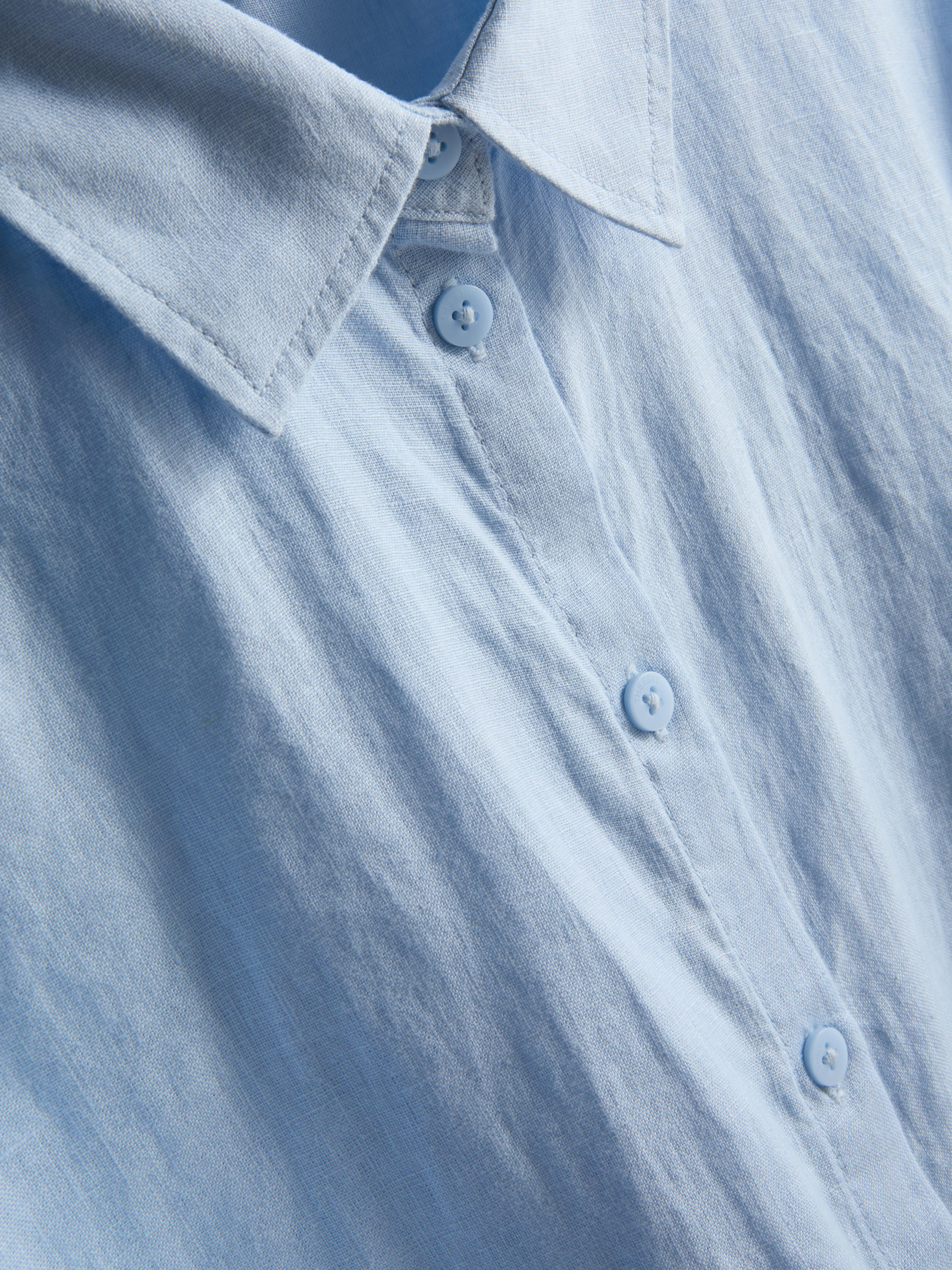The Edit Pure Linen Cropped Shirt