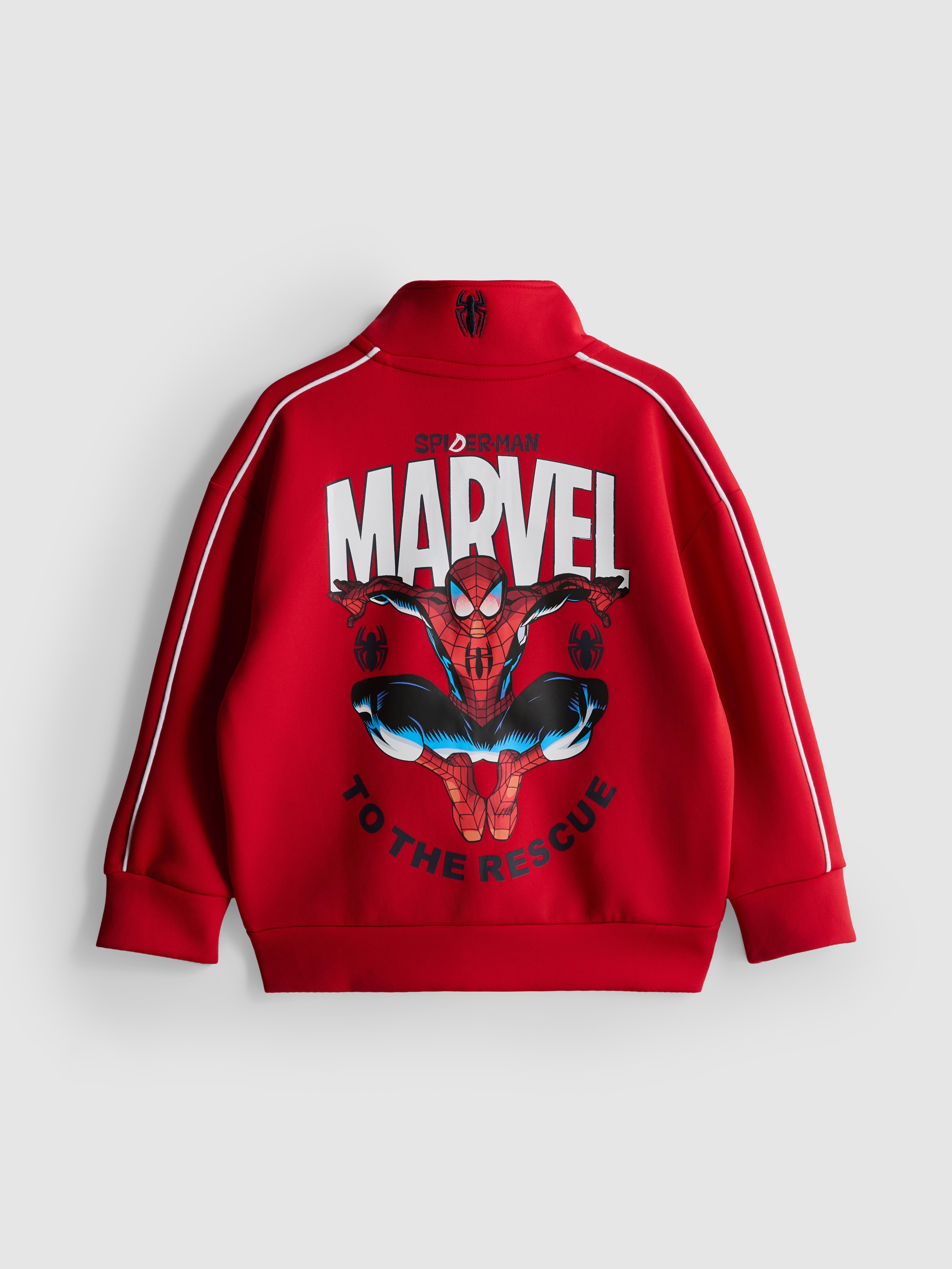 1,5–9 éves | MARVEL Pókember cipzáras, állógalléros pulóver