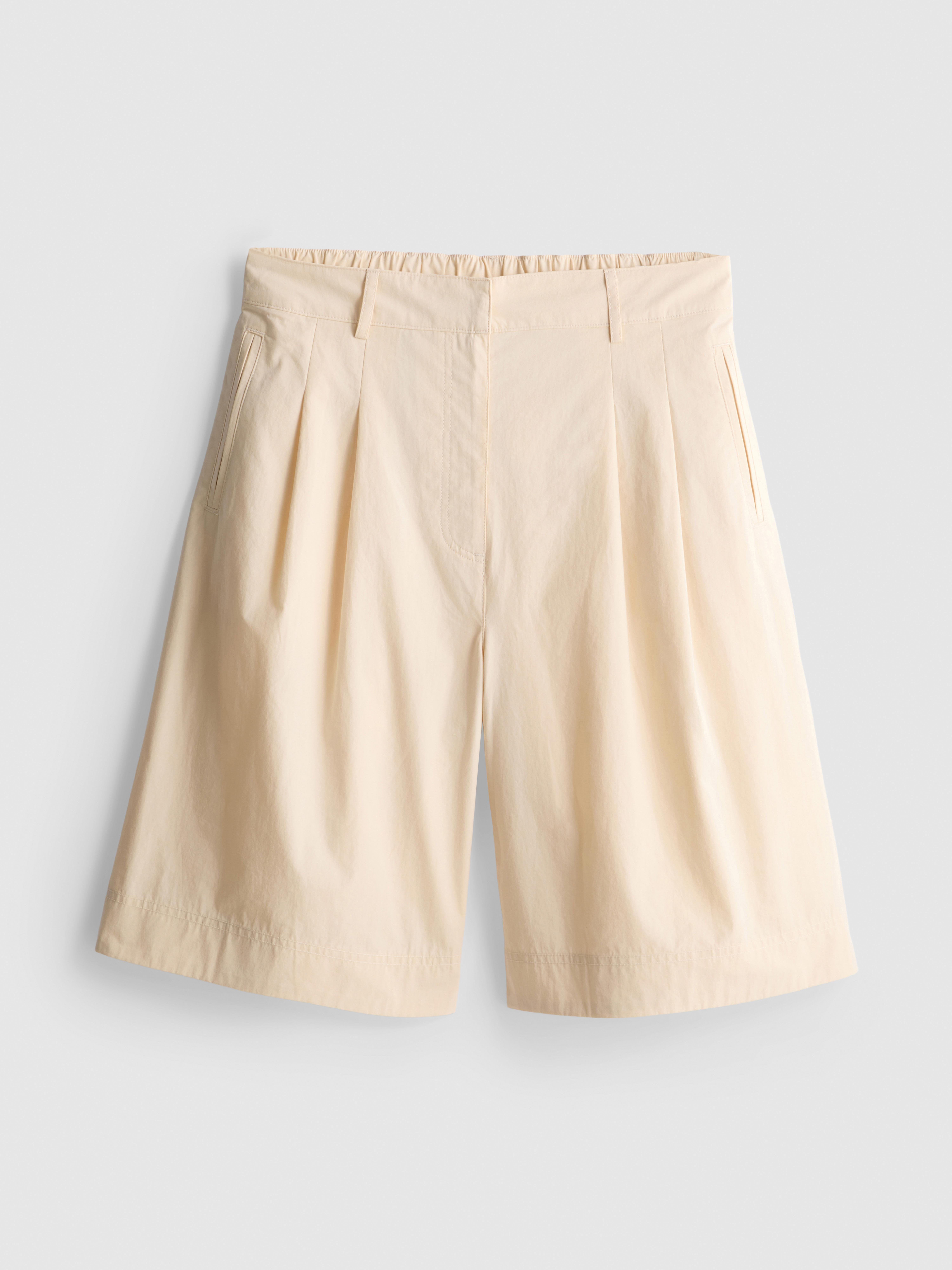 The Edit Pure Cotton Pleated Bermuda Shorts