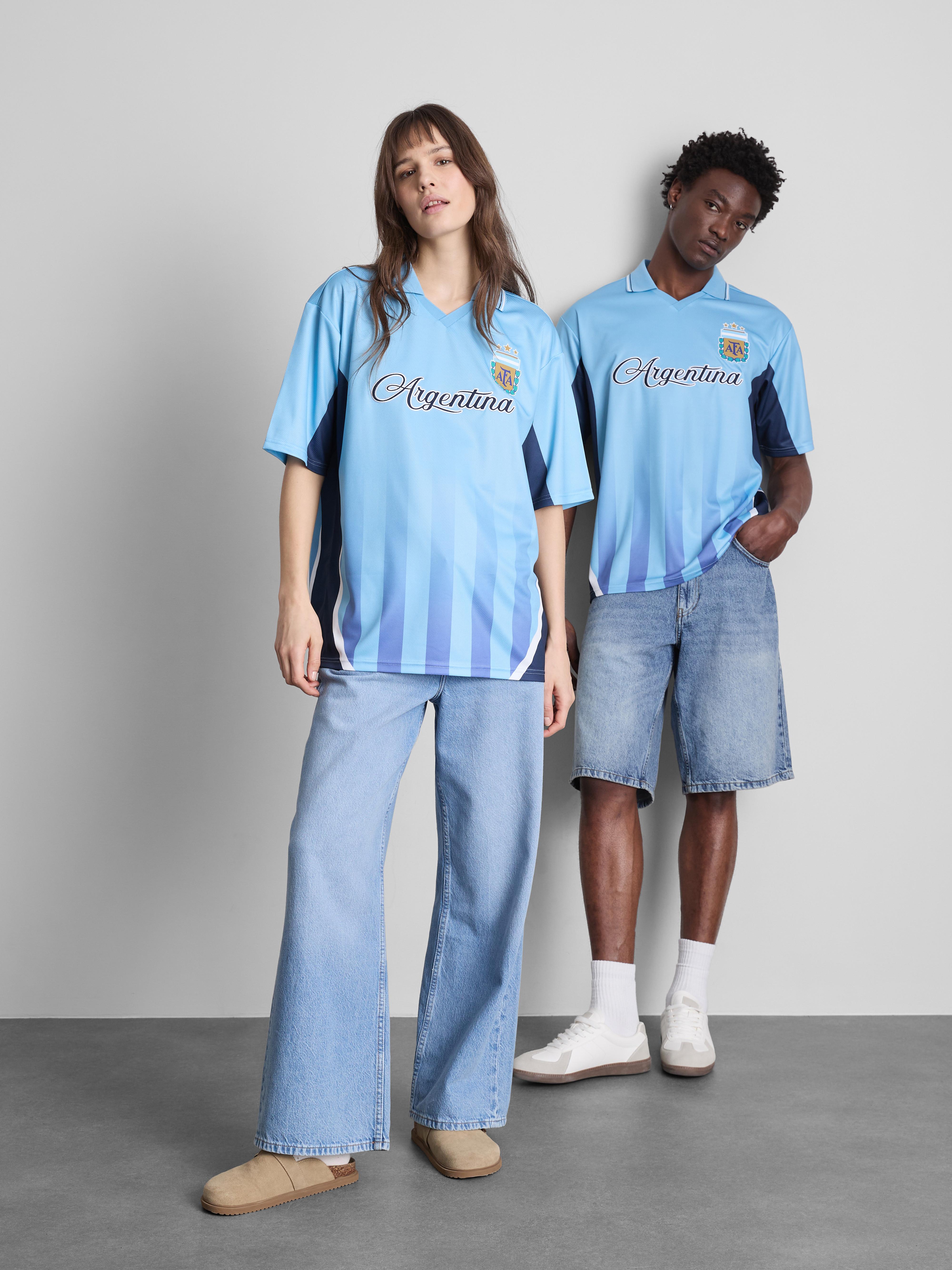 Kurzärmeliges „Argentina“ T-Shirt aus Netzstoff