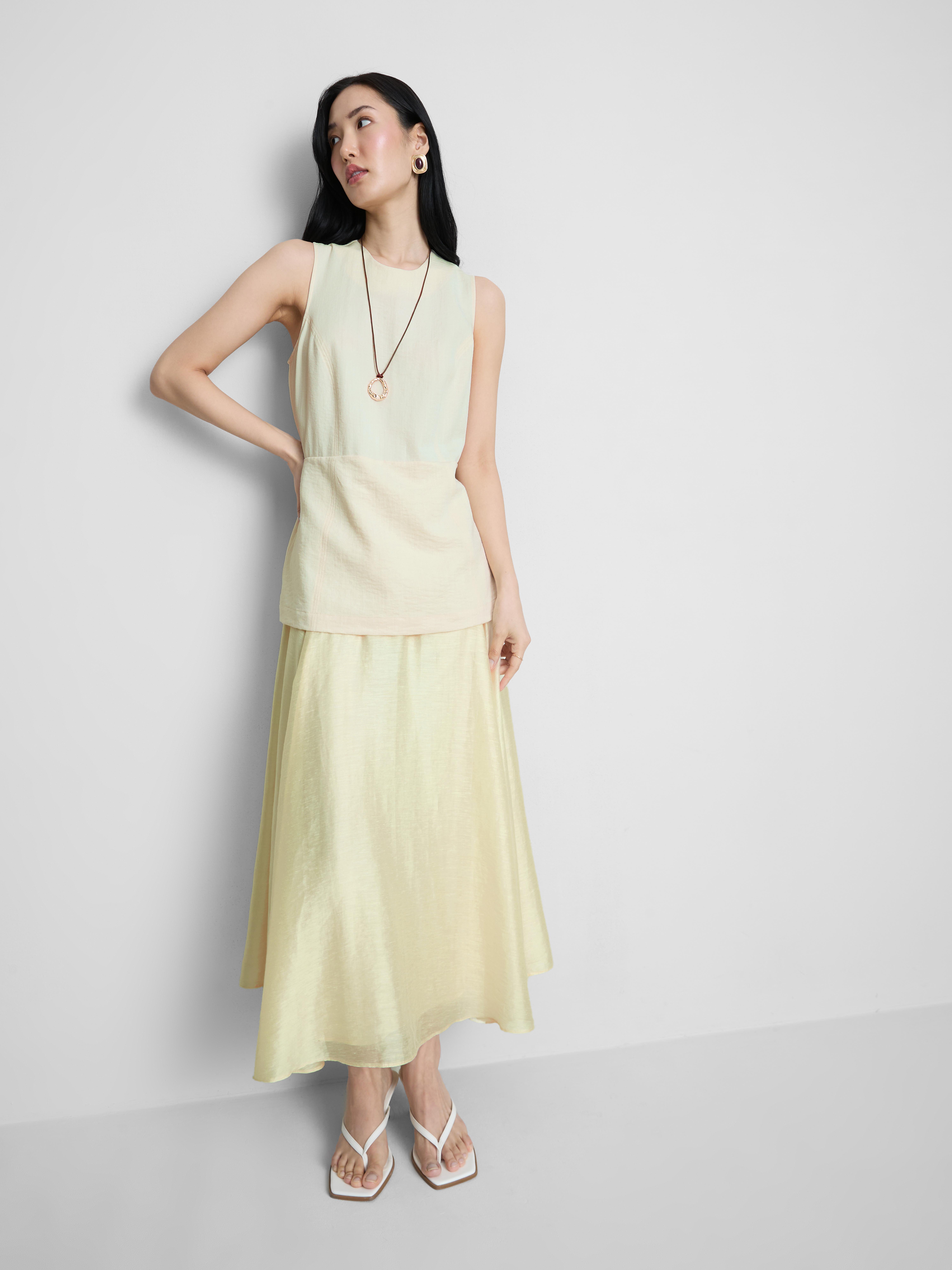 The Edit Layered Peplum Midi Dress