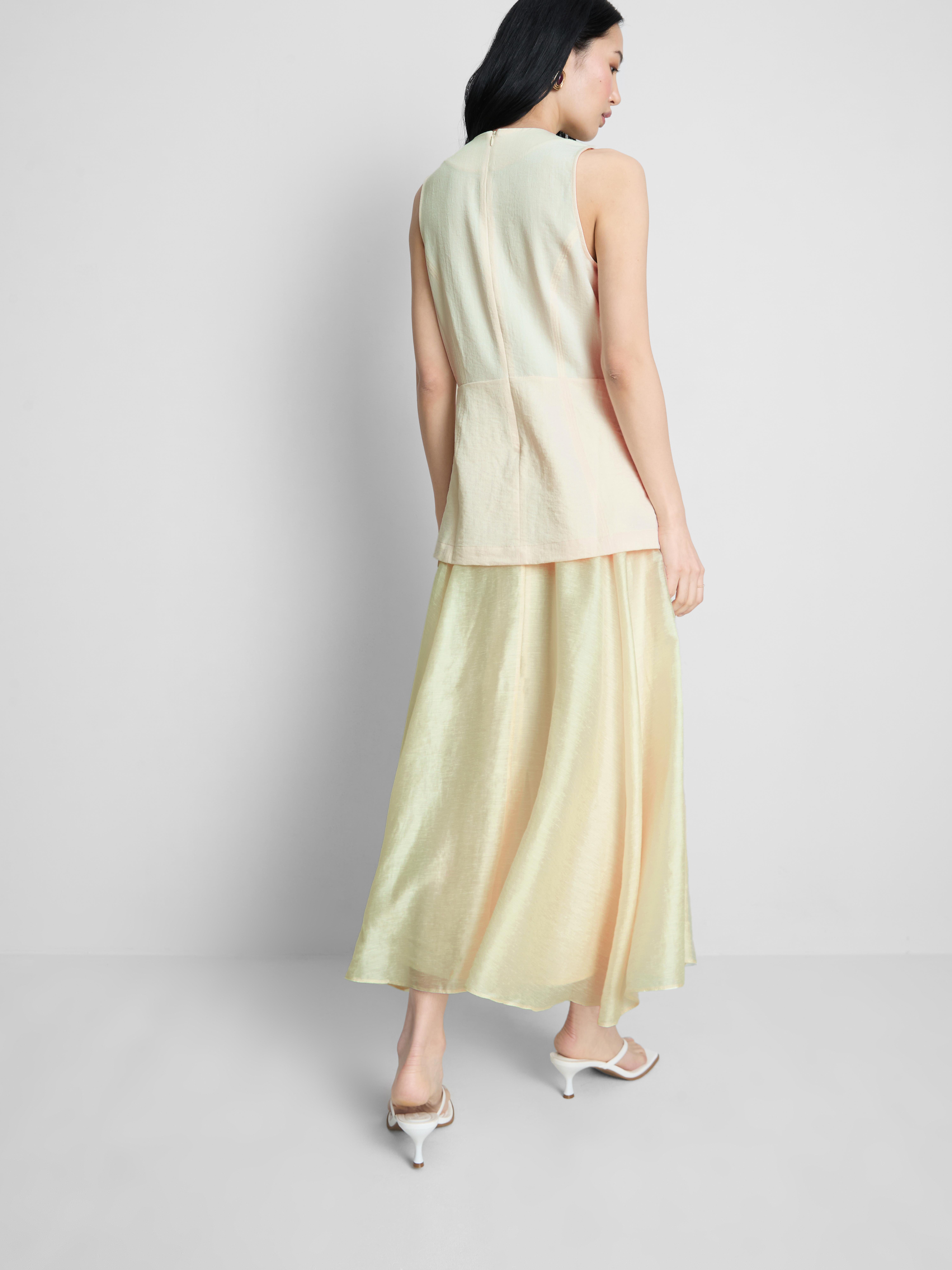 The Edit Layered Peplum Midi Dress