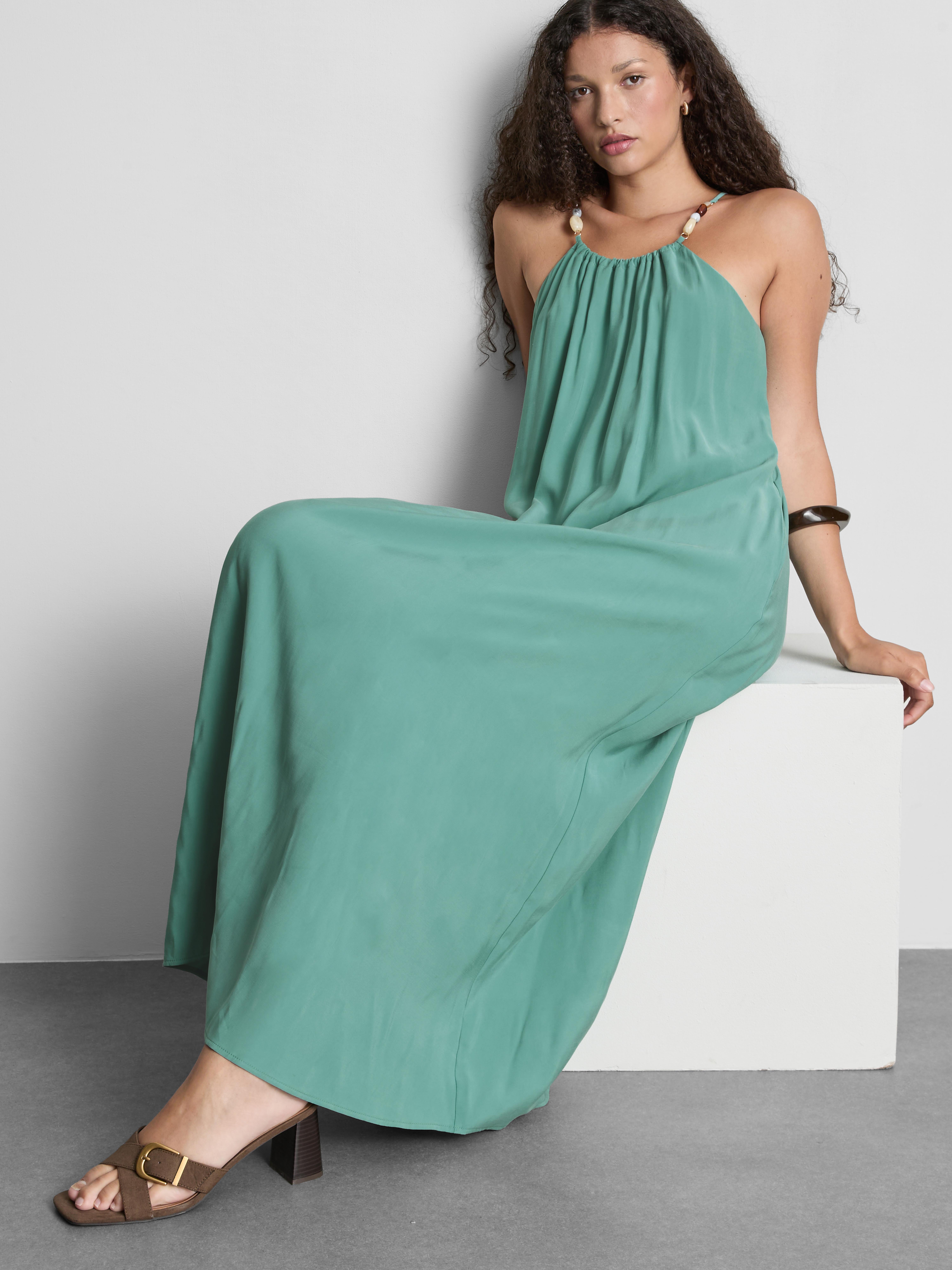 primark green midi dress Primark Cares Midi Dress Womens Small Green Ribbed Sleeveless Bodycon  Modest NWT