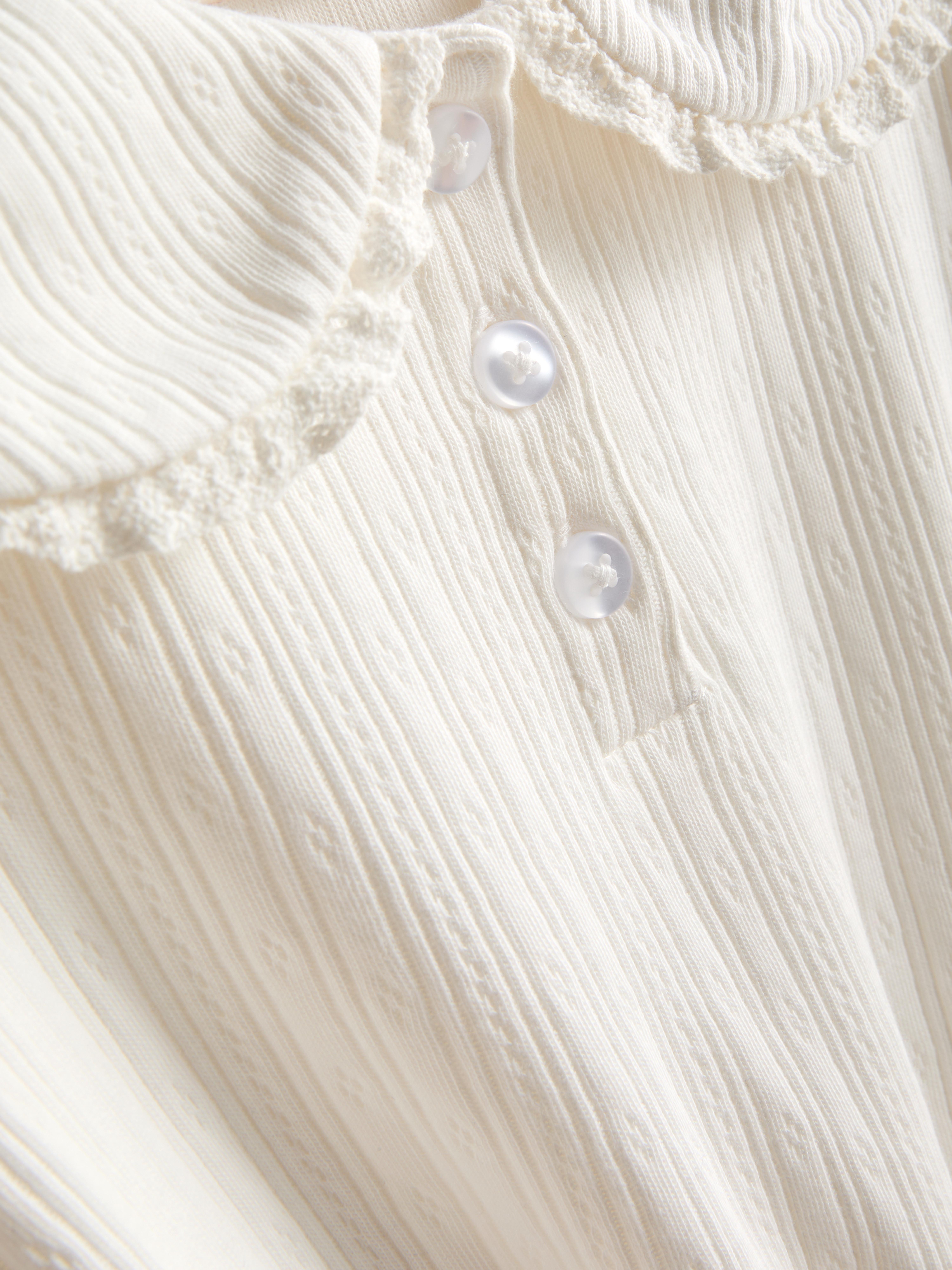 1.5-12yrs | The Edit Pointelle Collared Cotton Blouse