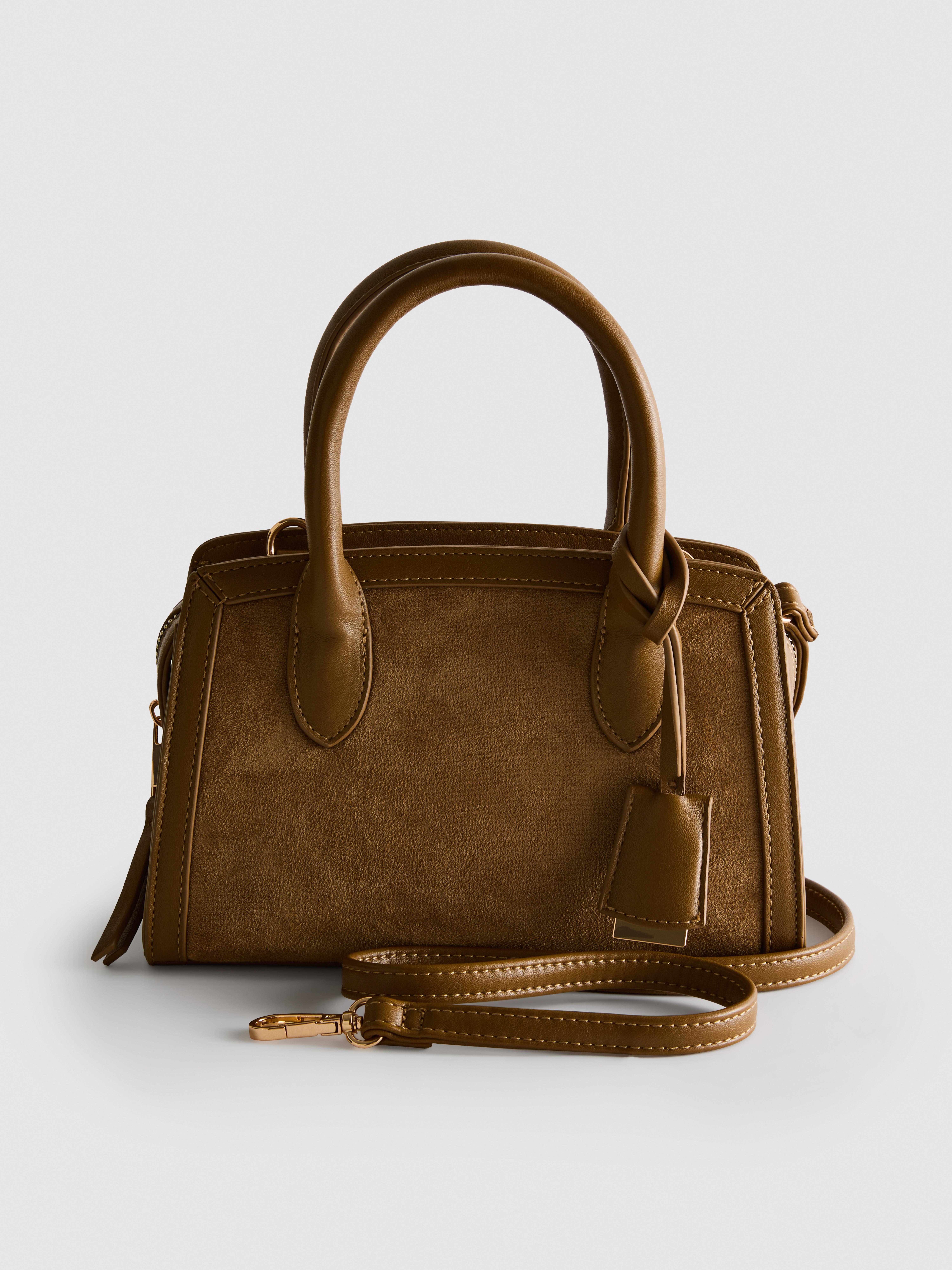 Faux Suede Mini Tote Bag