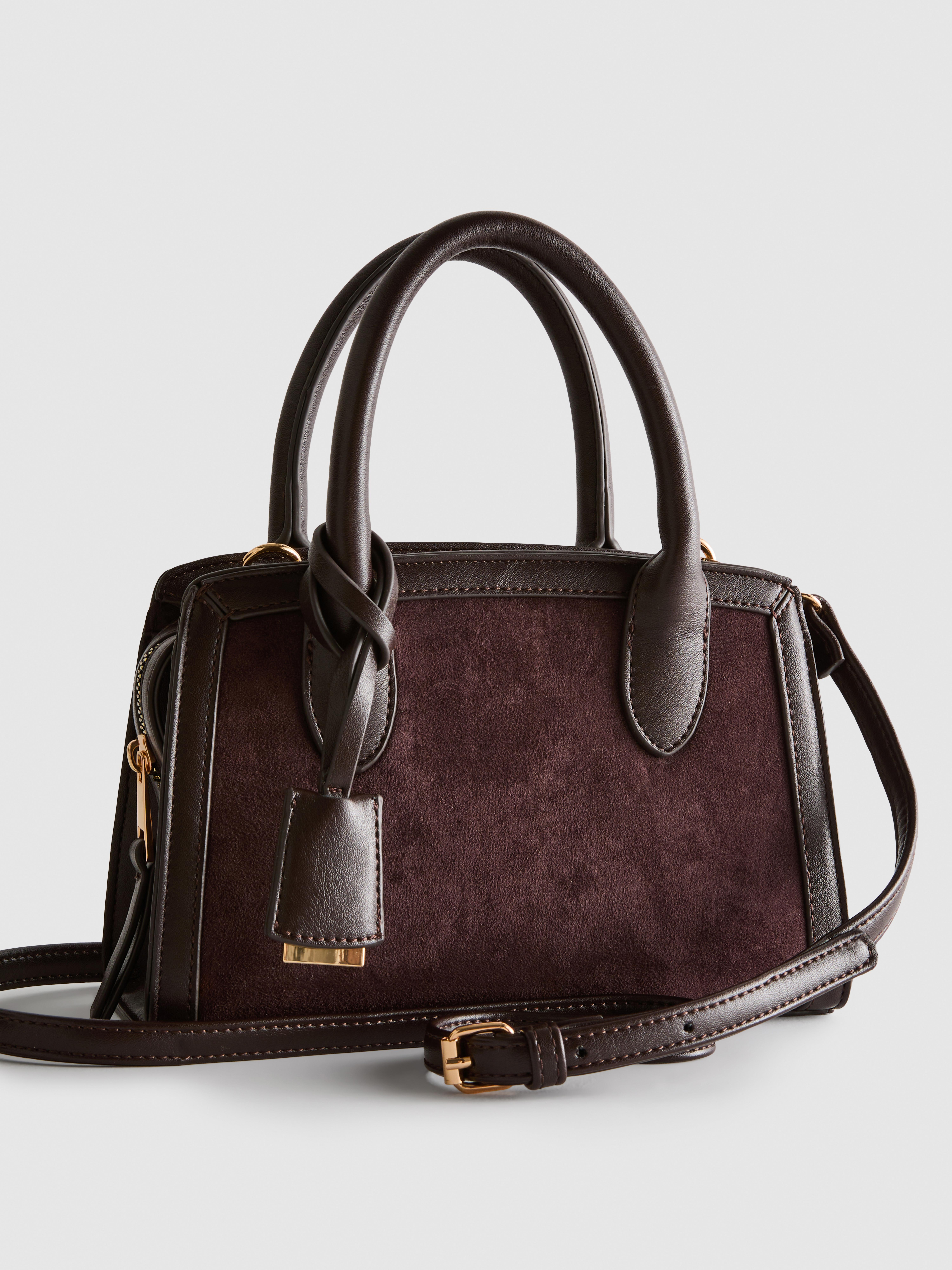 Faux Suede Mini Tote Bag