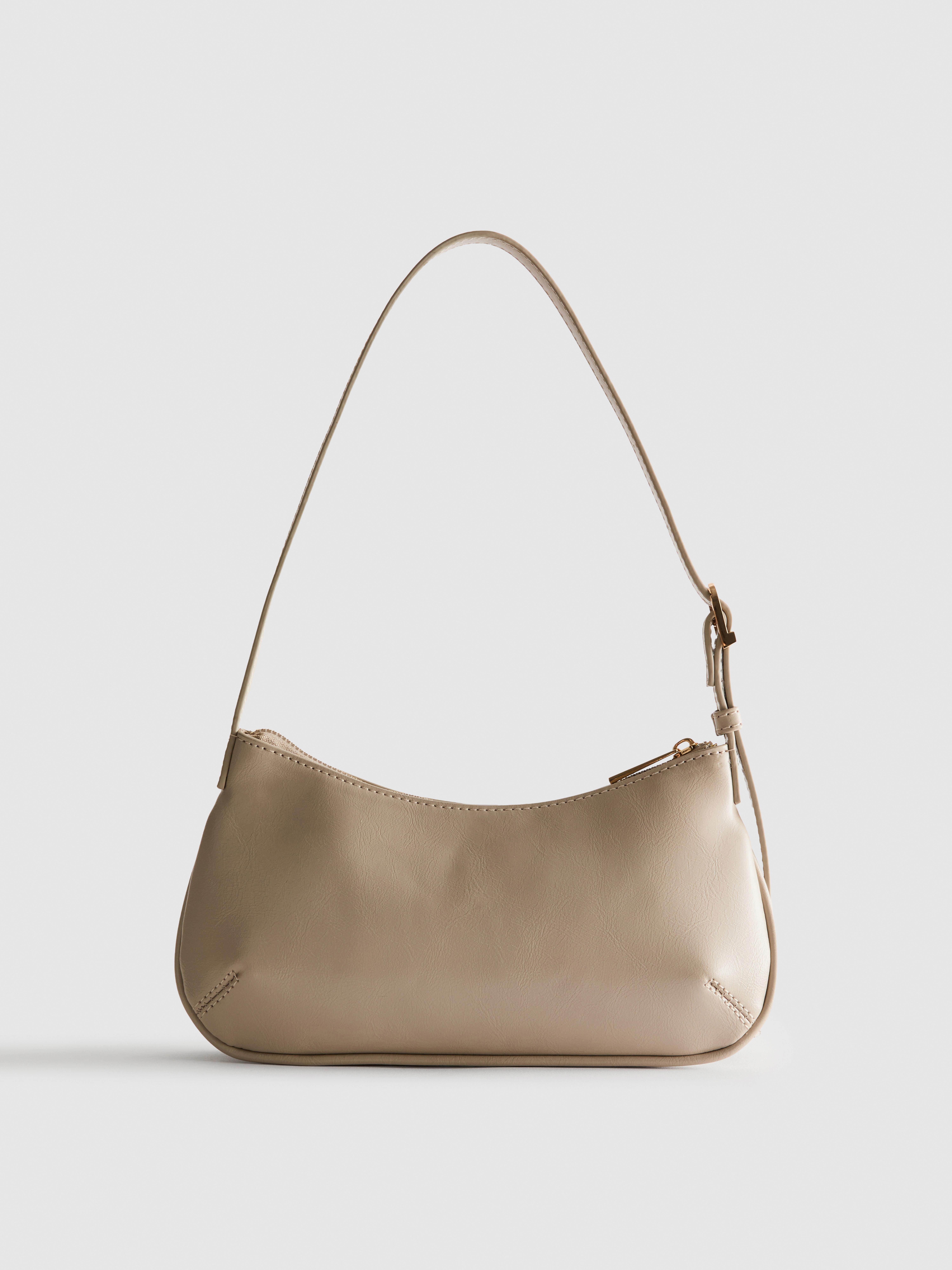 Geschwungene Kunstleder-Schultertasche