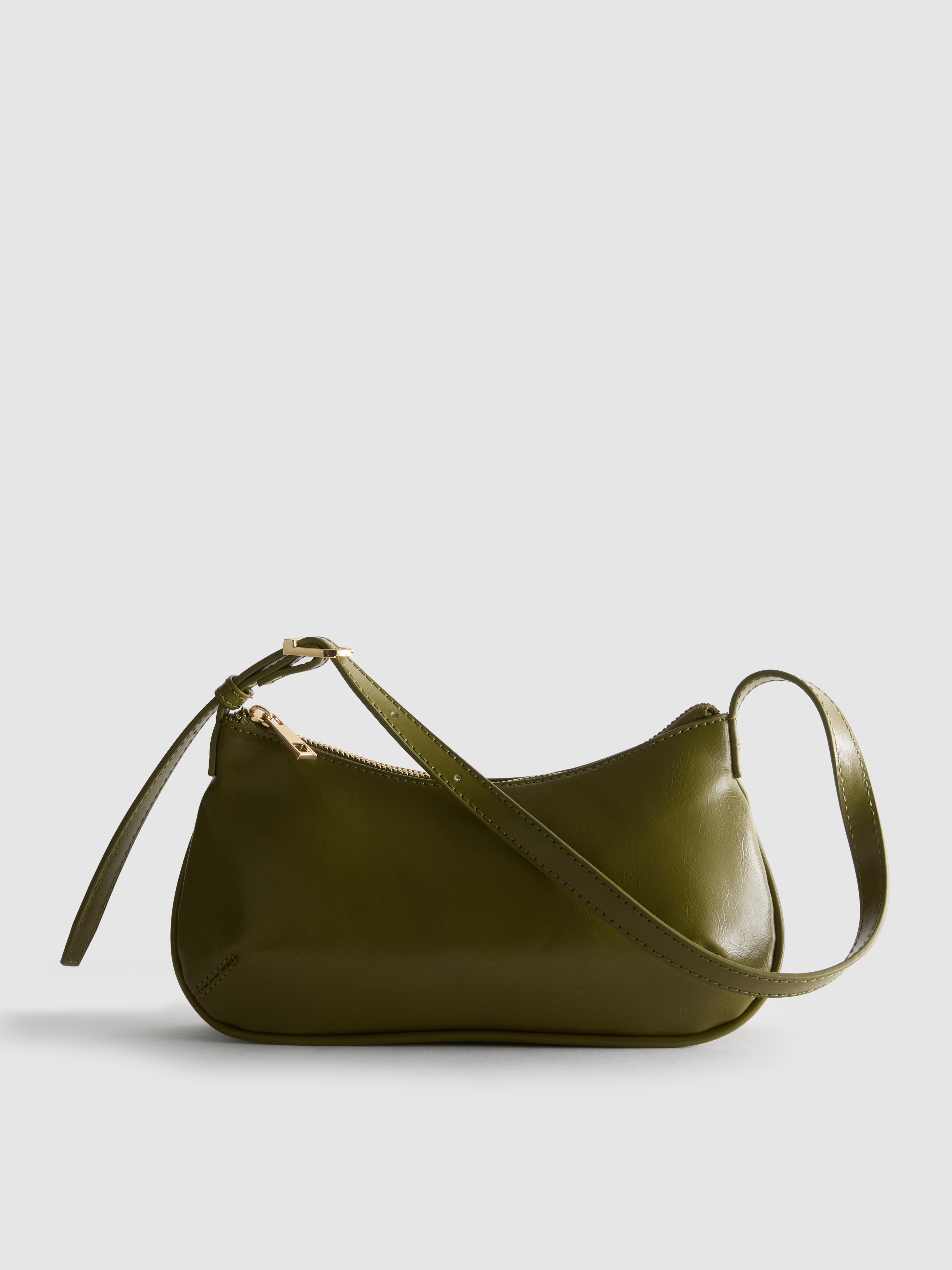 Sac à bandoulière incurvé en simili cuir