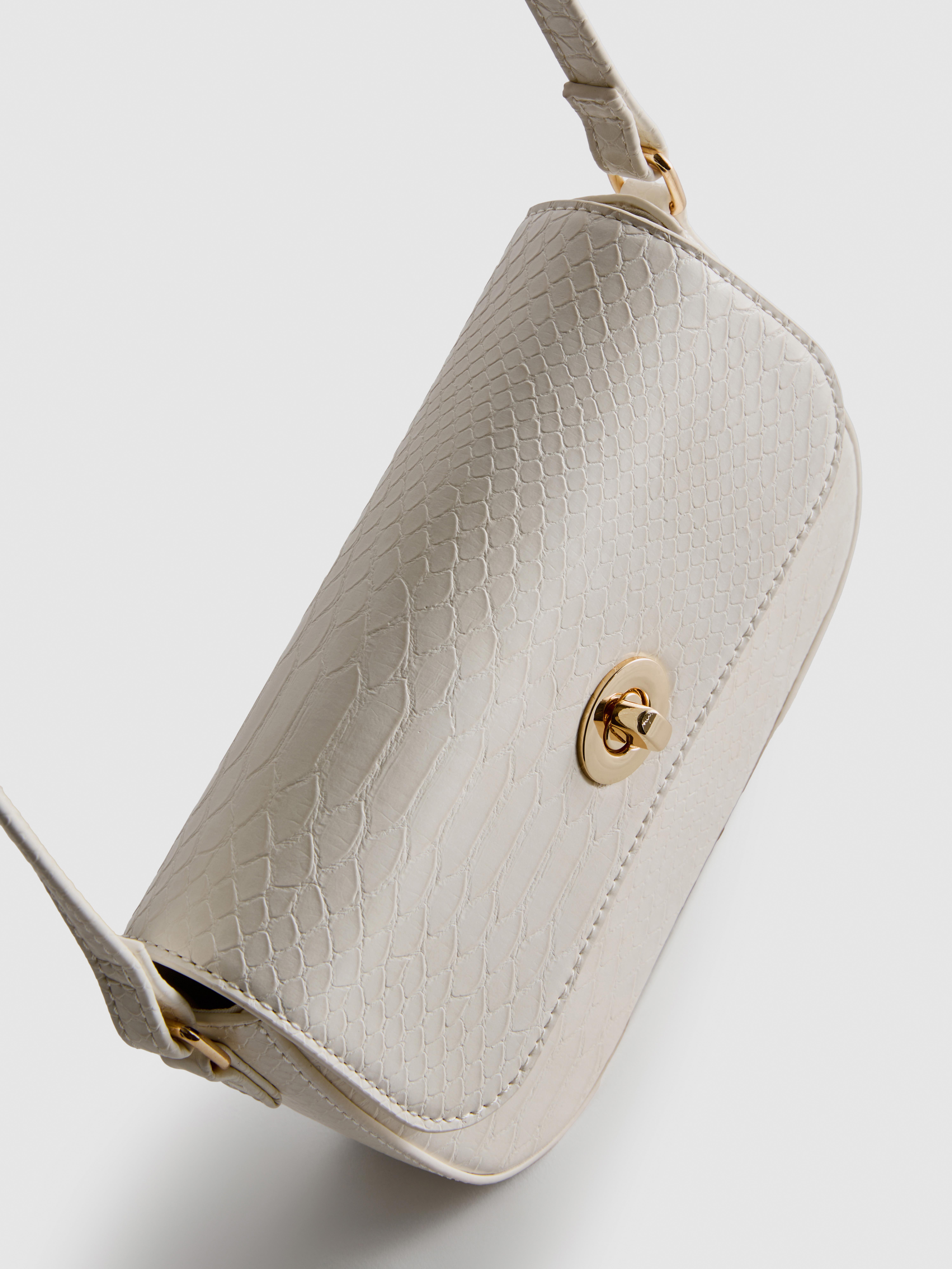 Faux Leather Snake Crossbody Bag
