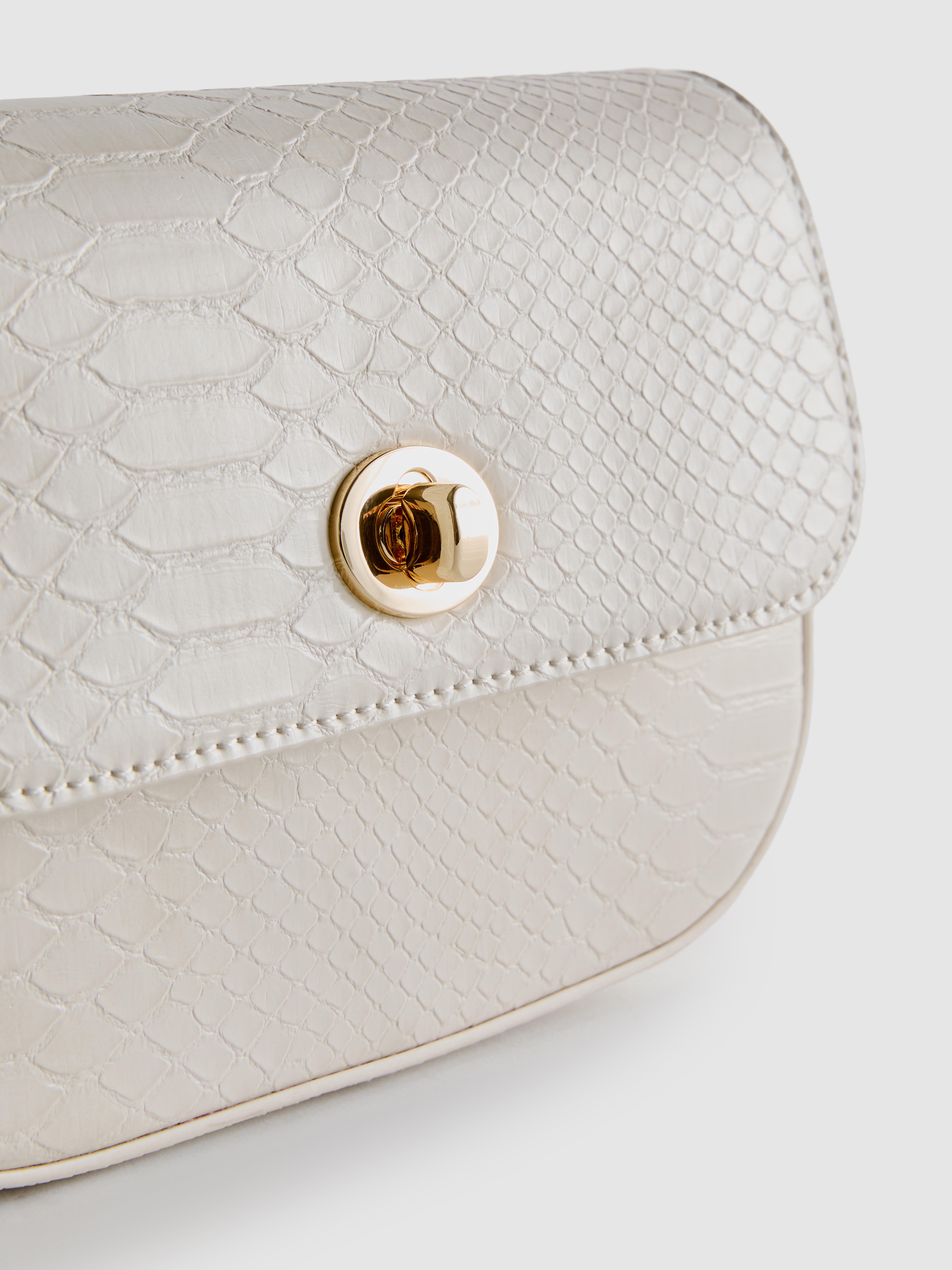 Faux Leather Snake Crossbody Bag