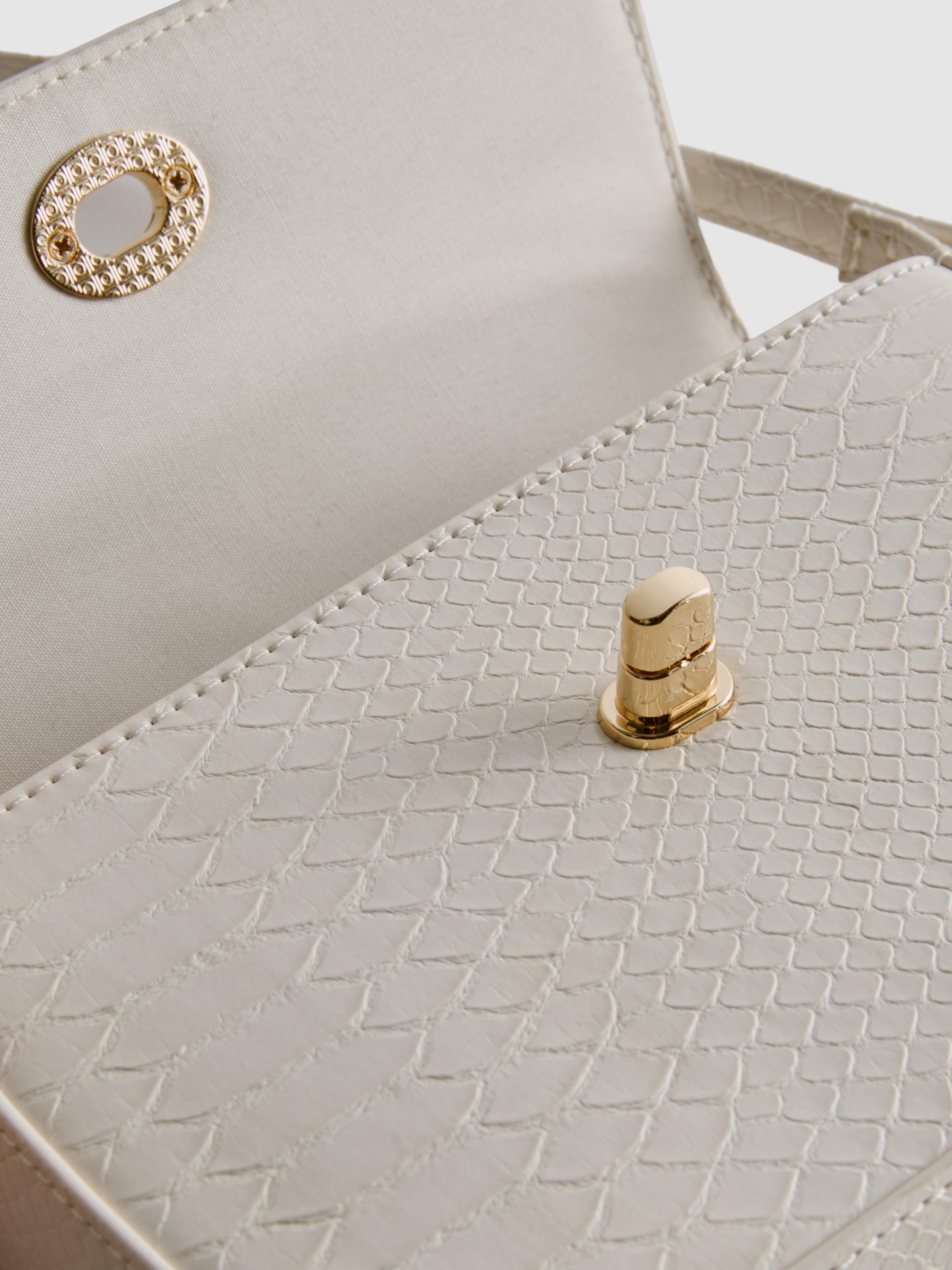 Faux Leather Snake Crossbody Bag