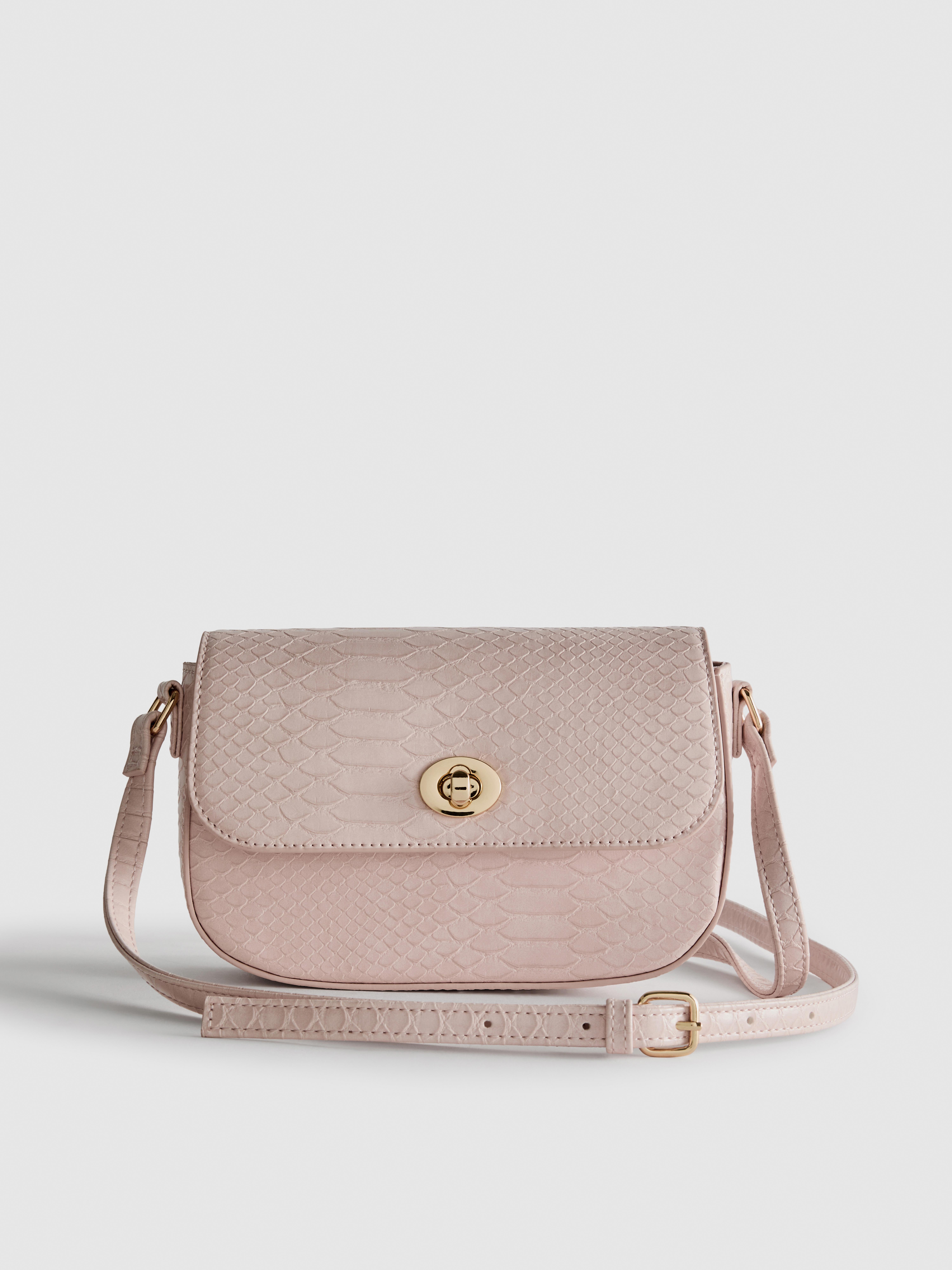 Crossbody kabelka z umelej kože s hadím vzorom