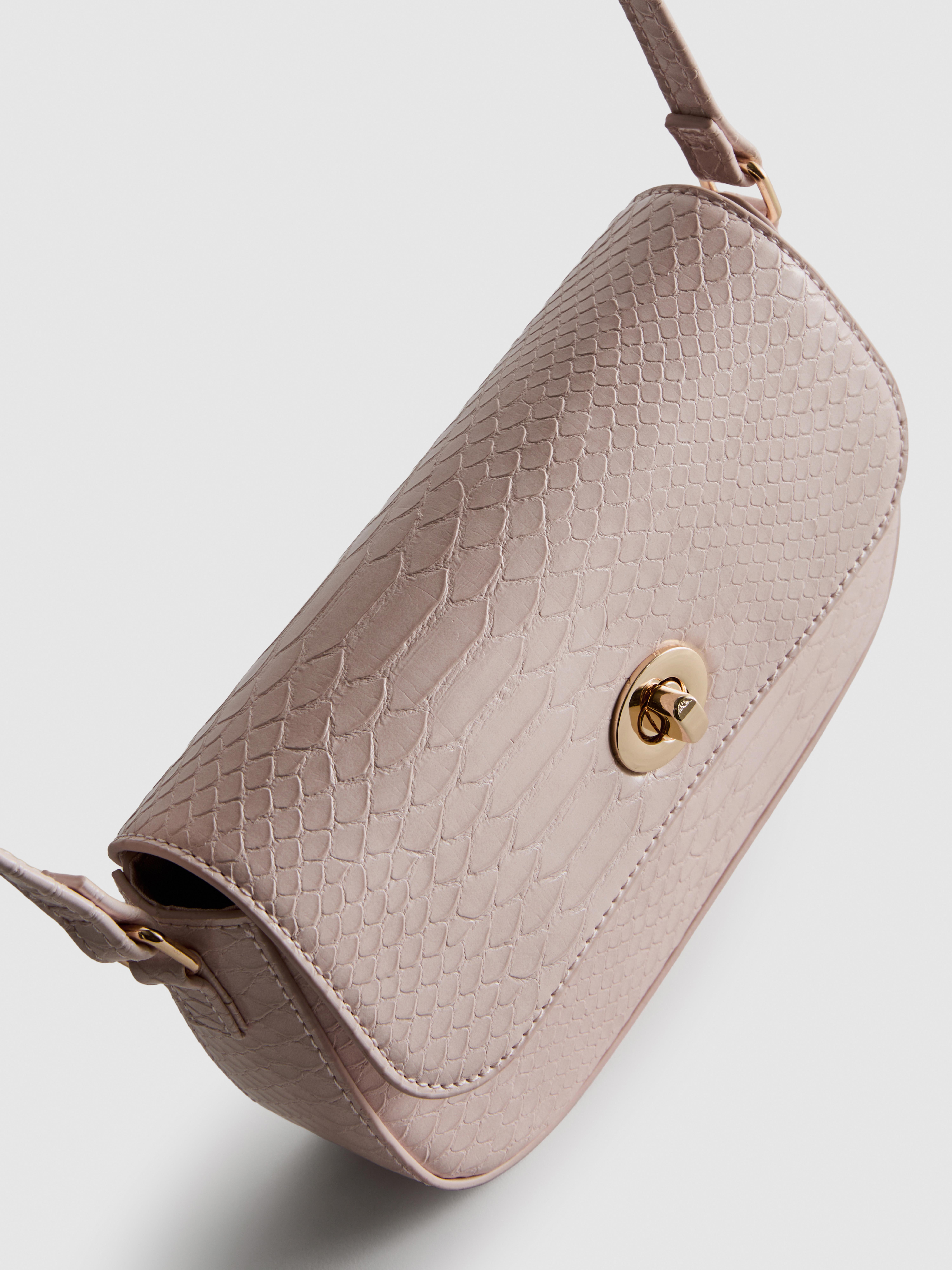 Crossbody kabelka z umelej kože s hadím vzorom