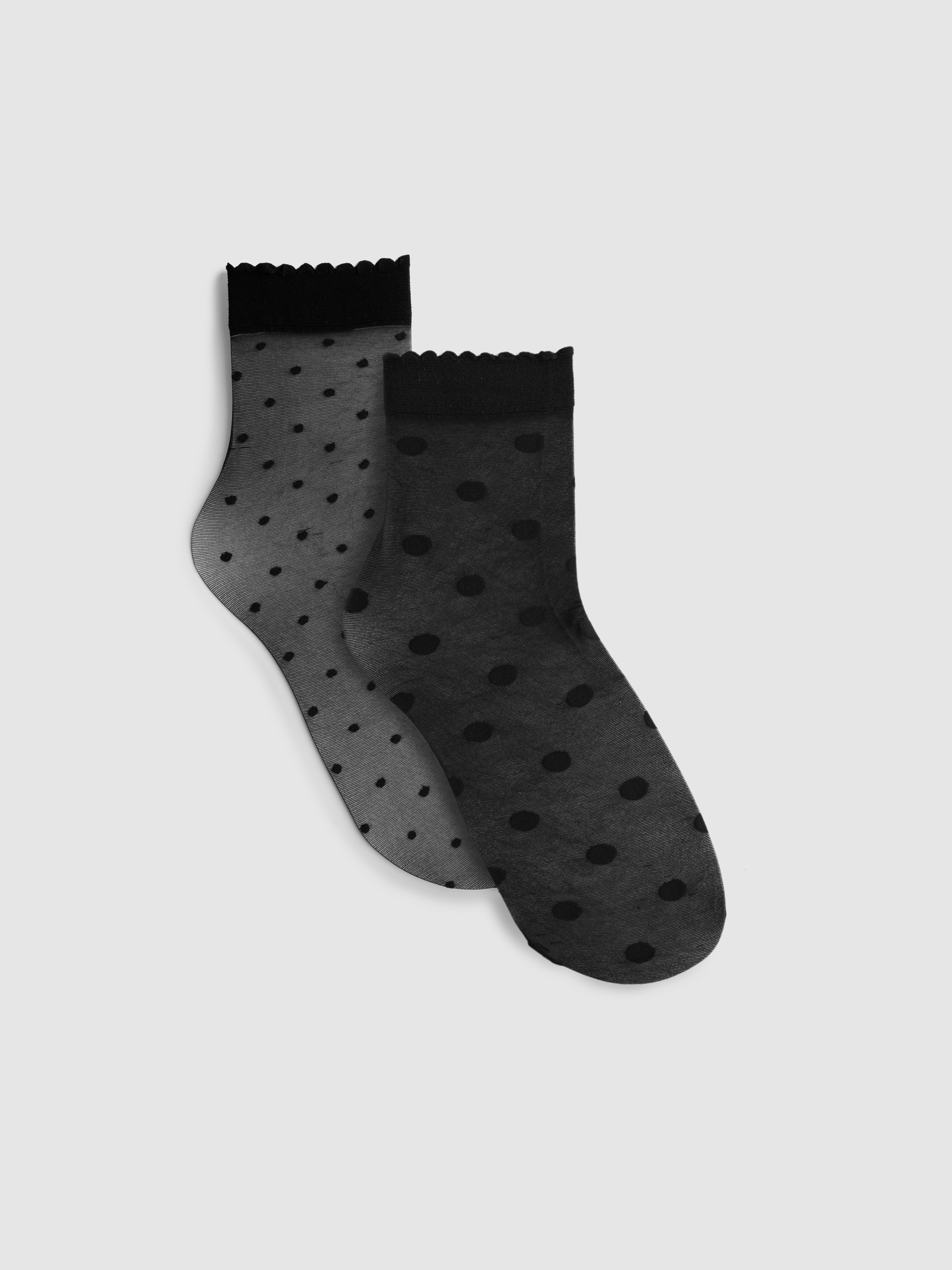 Lot de 2 paires de socquettes en maille à pois
