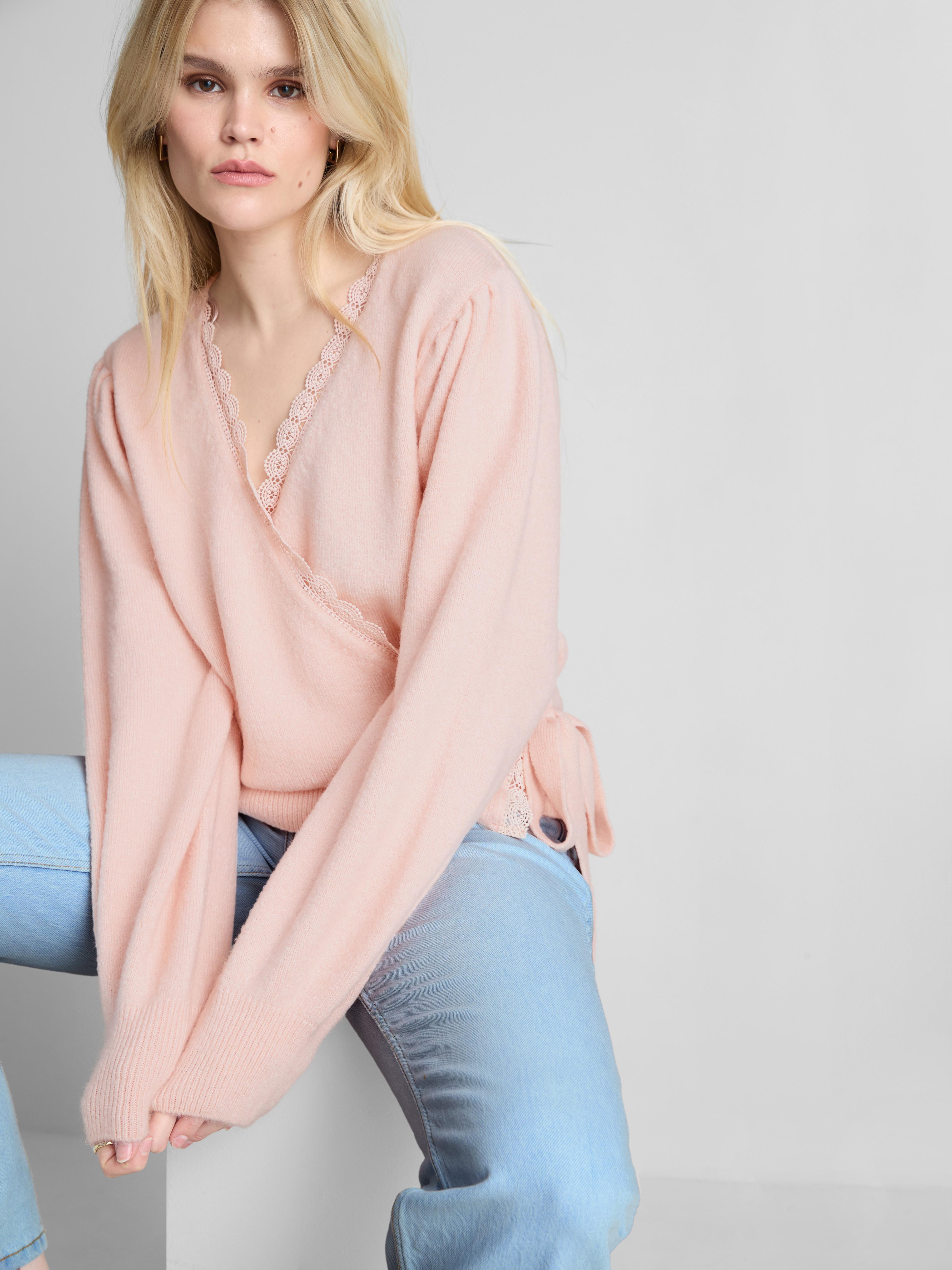 Lace Detail Wrap Cardigan