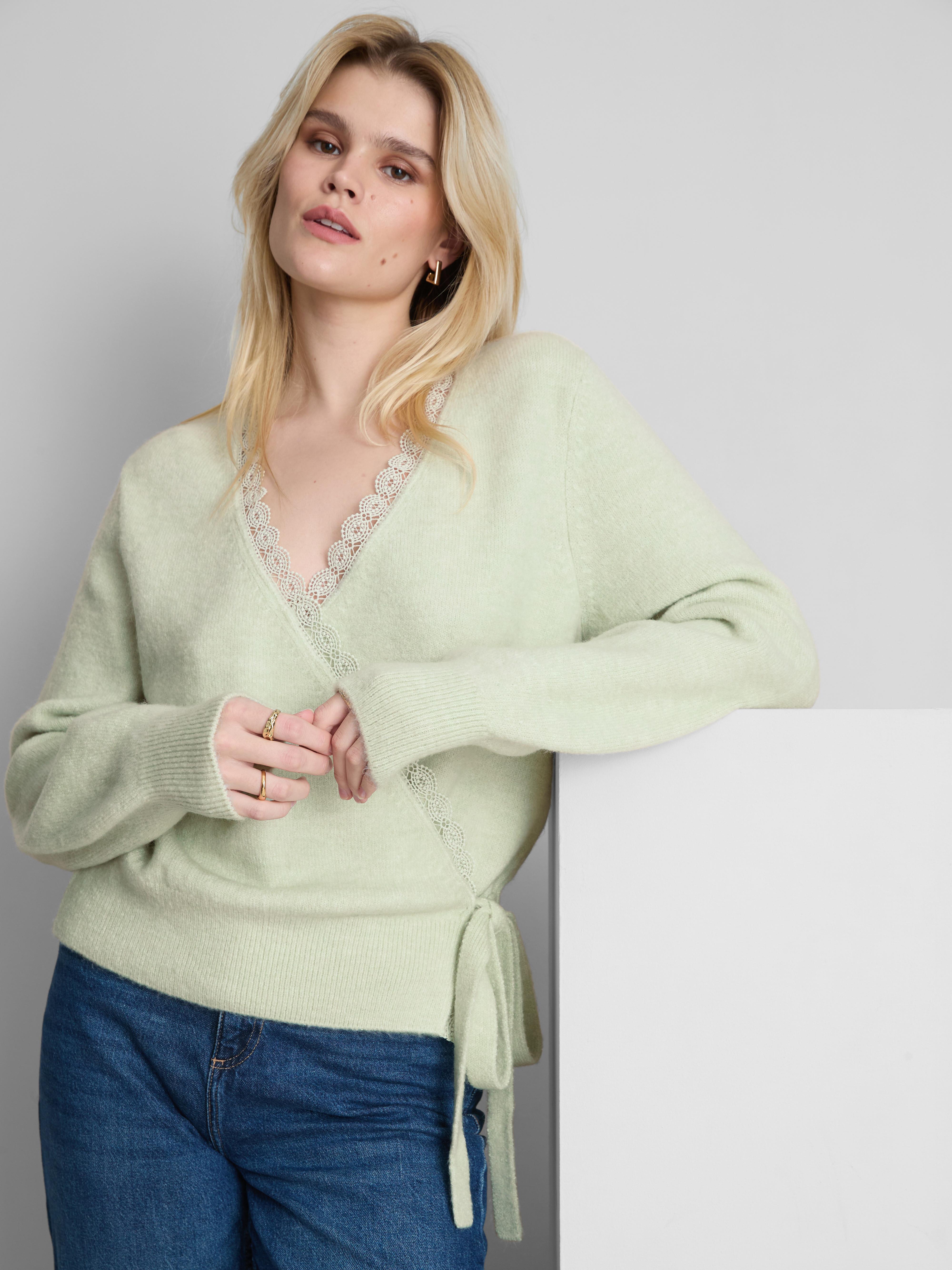 Lace Detail Wrap Cardigan