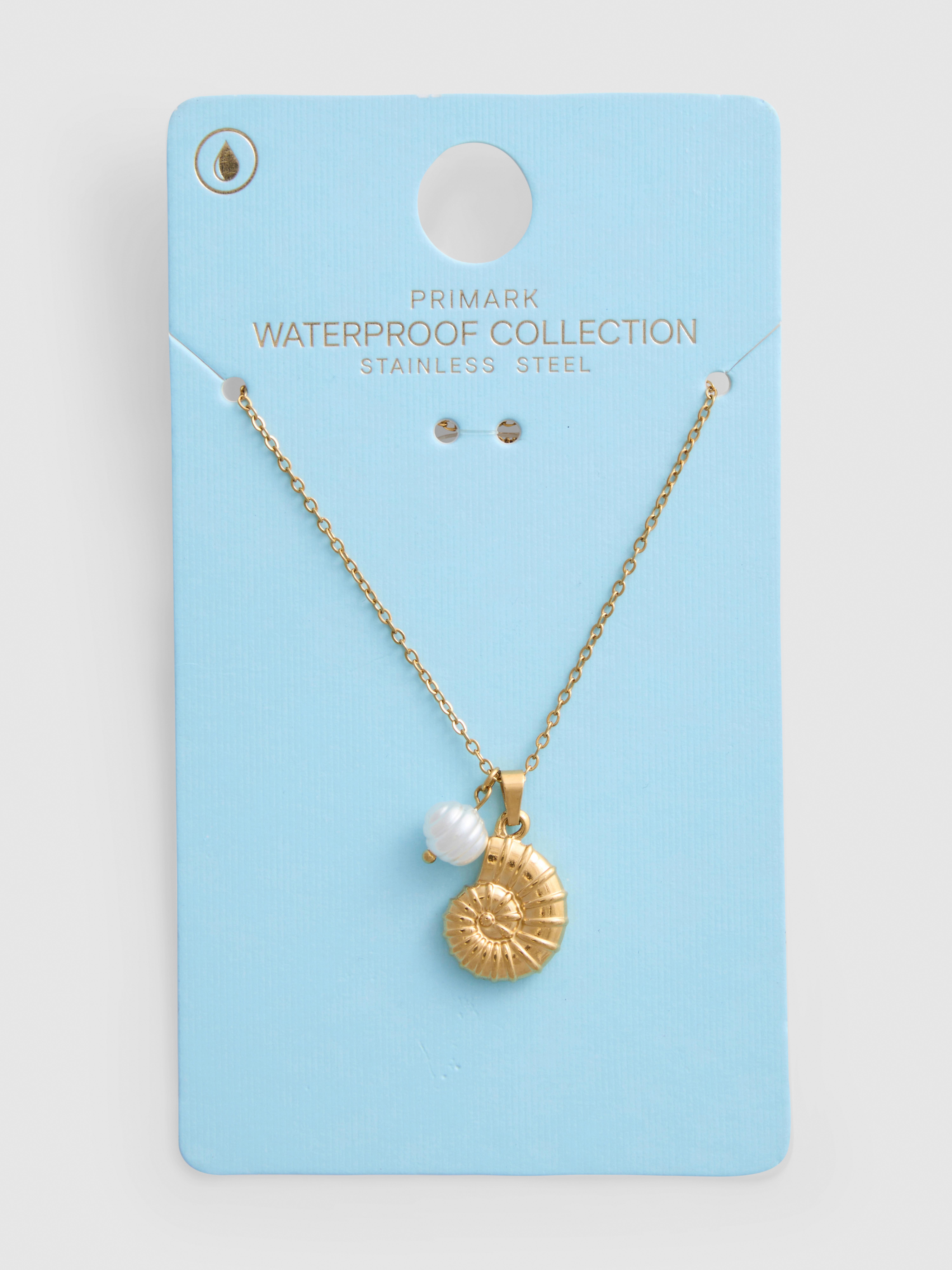 Women's Waterproof Shell Charm Necklace - Yellow | Primark