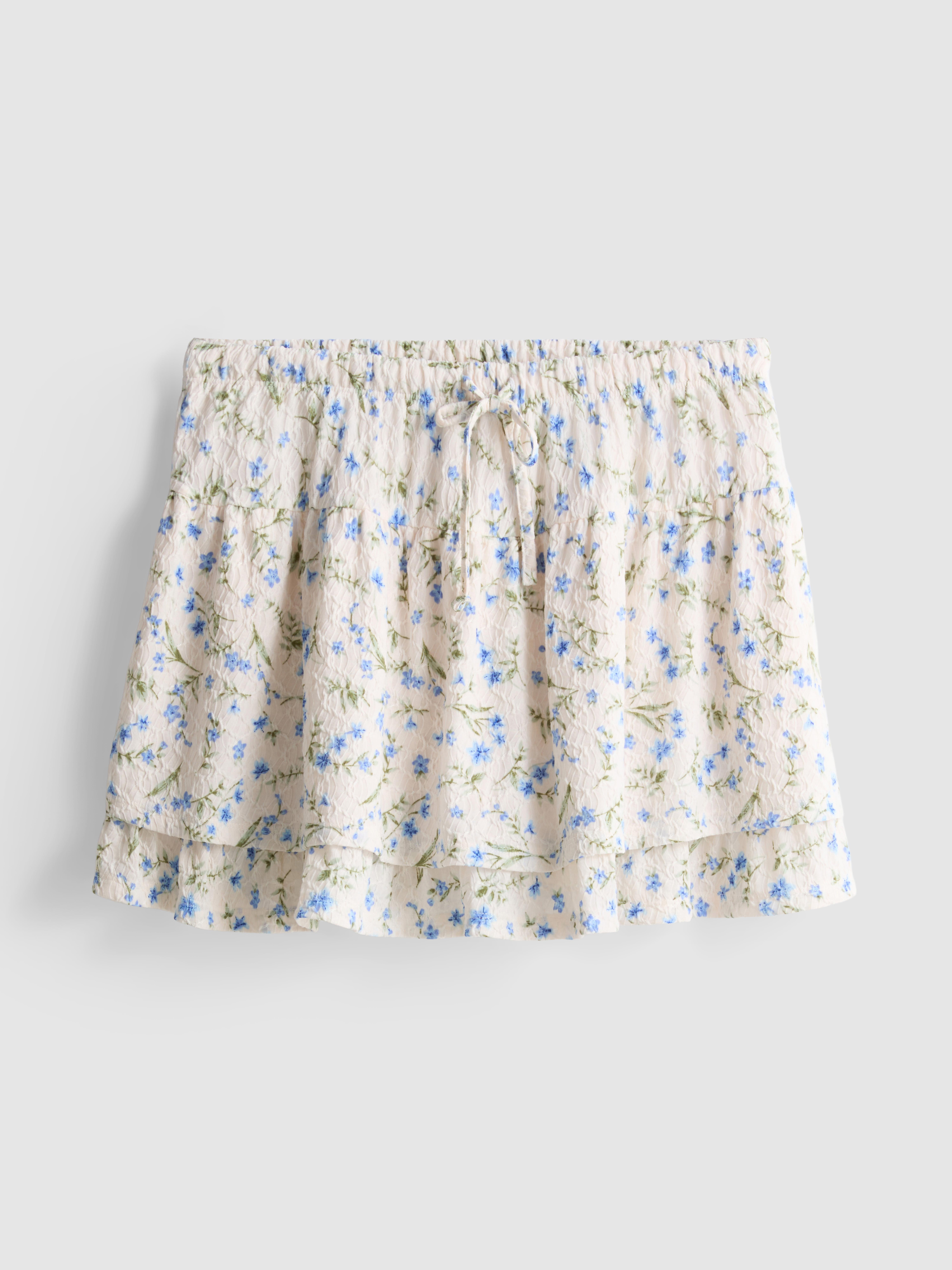 Floral Ruffle Mini Skirt