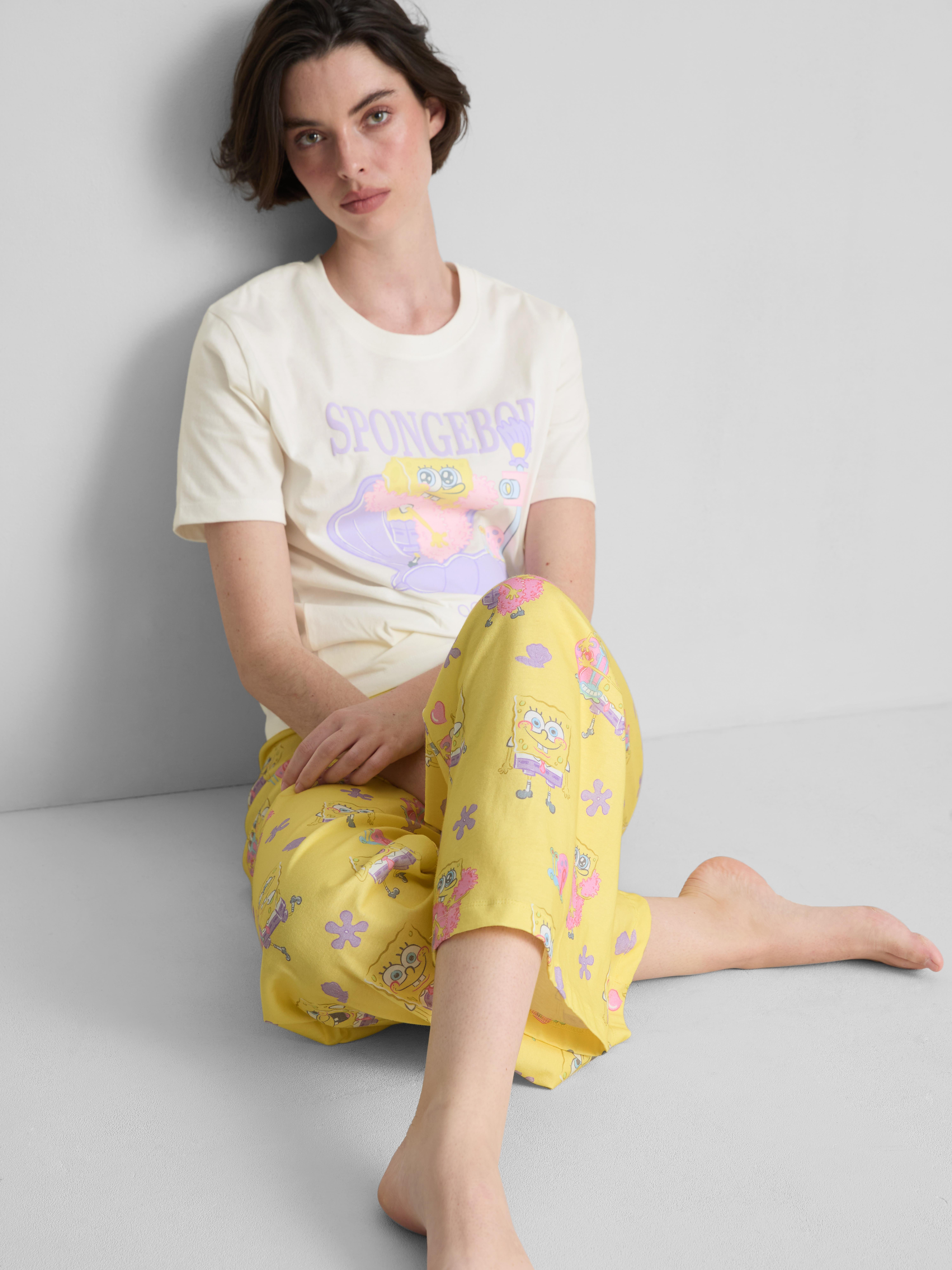 Katoenrijke pyjamabroek met print SpongeBob SquarePants