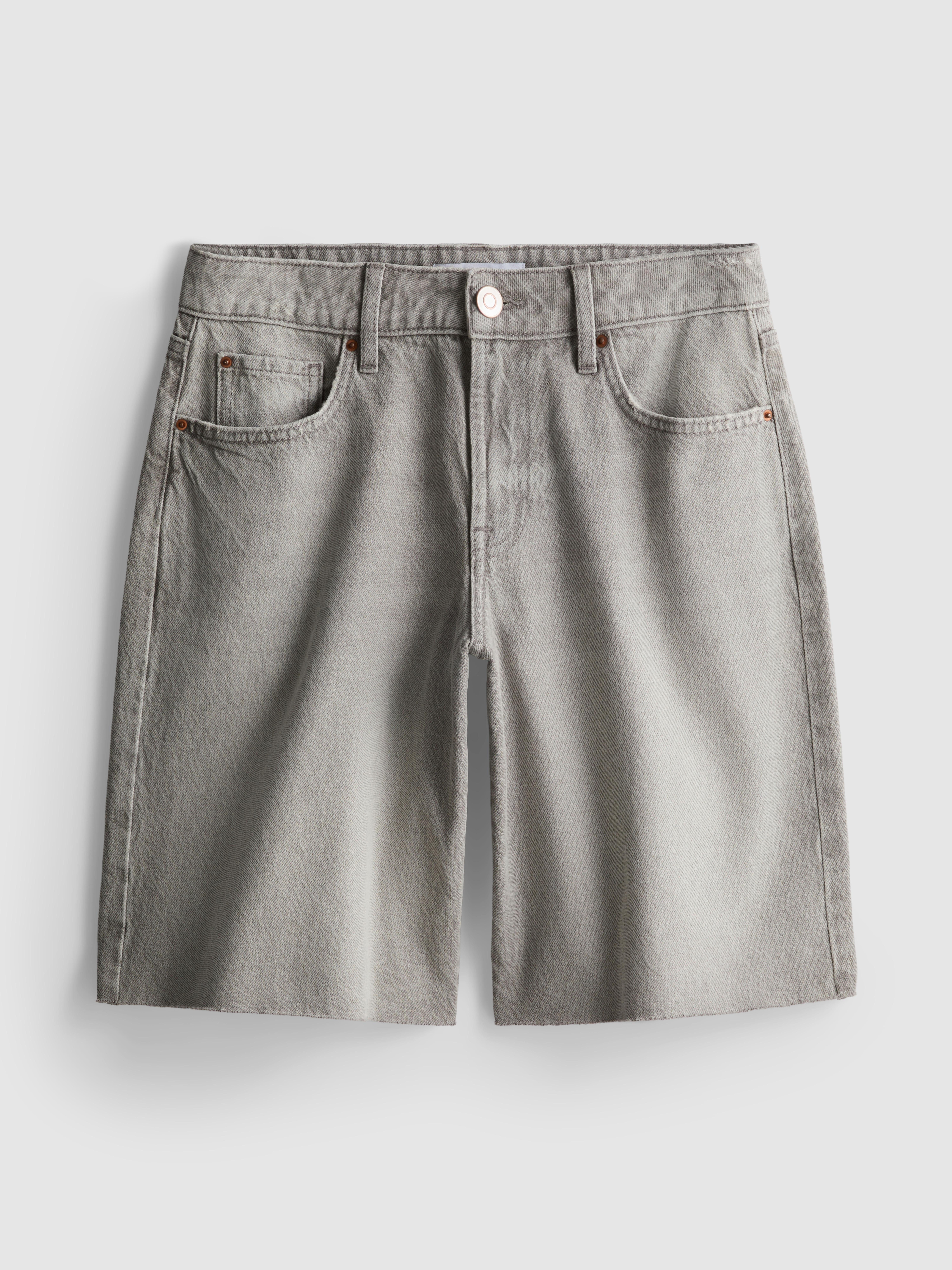Raw Hem Denim Bermuda Shorts
