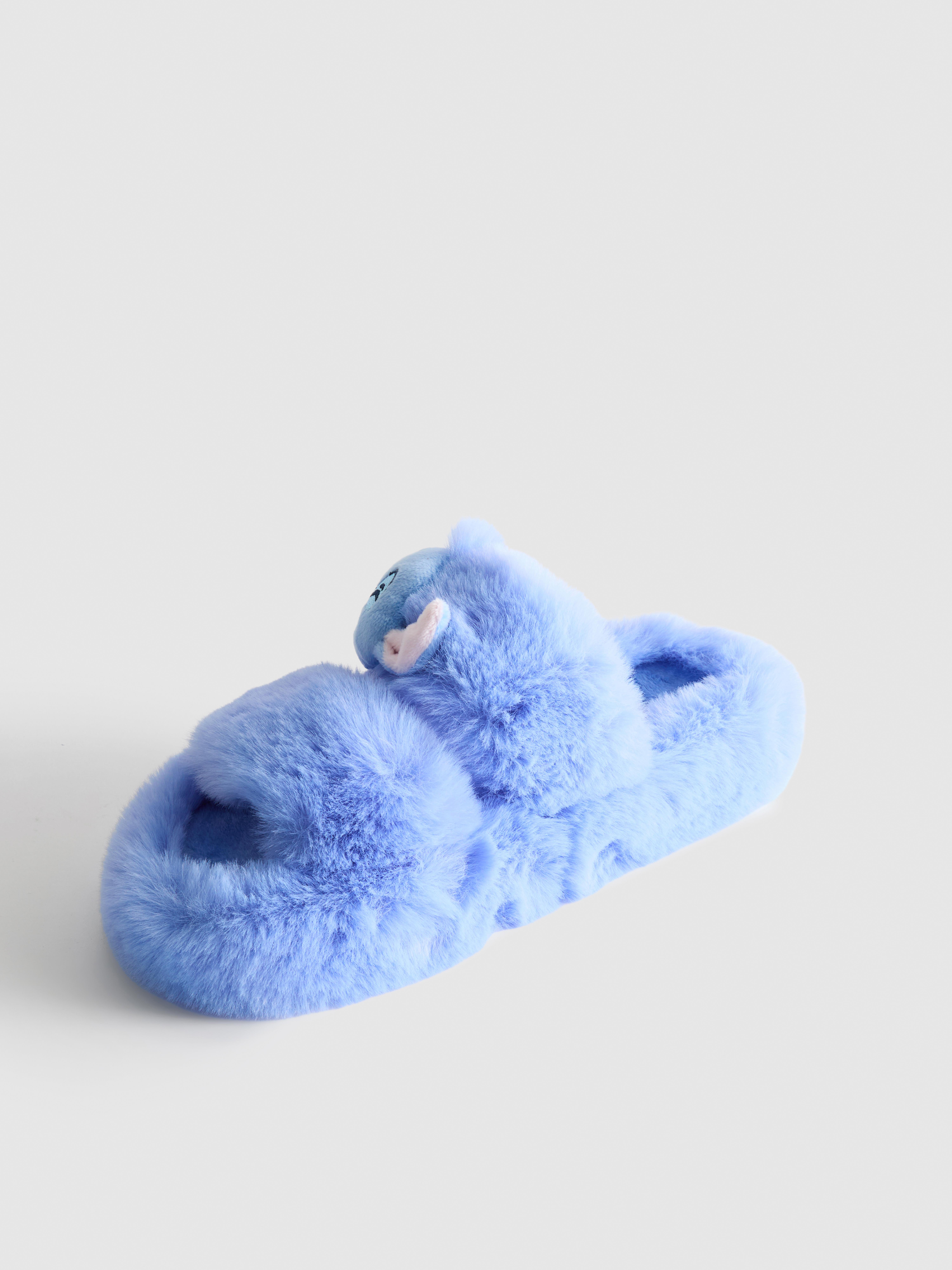 Disney's Stitch Fluffy Double Strap Slippers