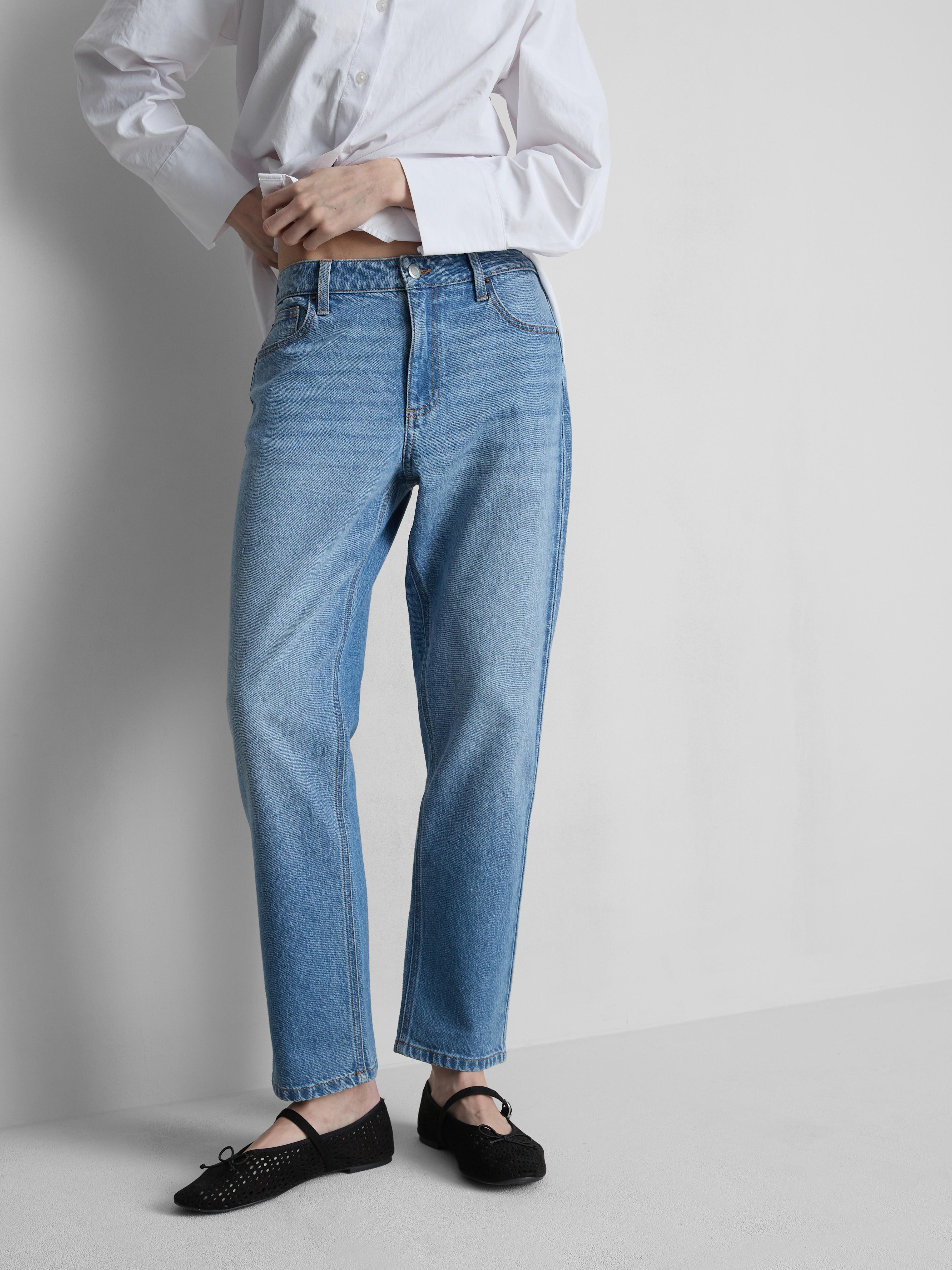 Mid-Rise Cotton Denim Straight-Leg Jeans