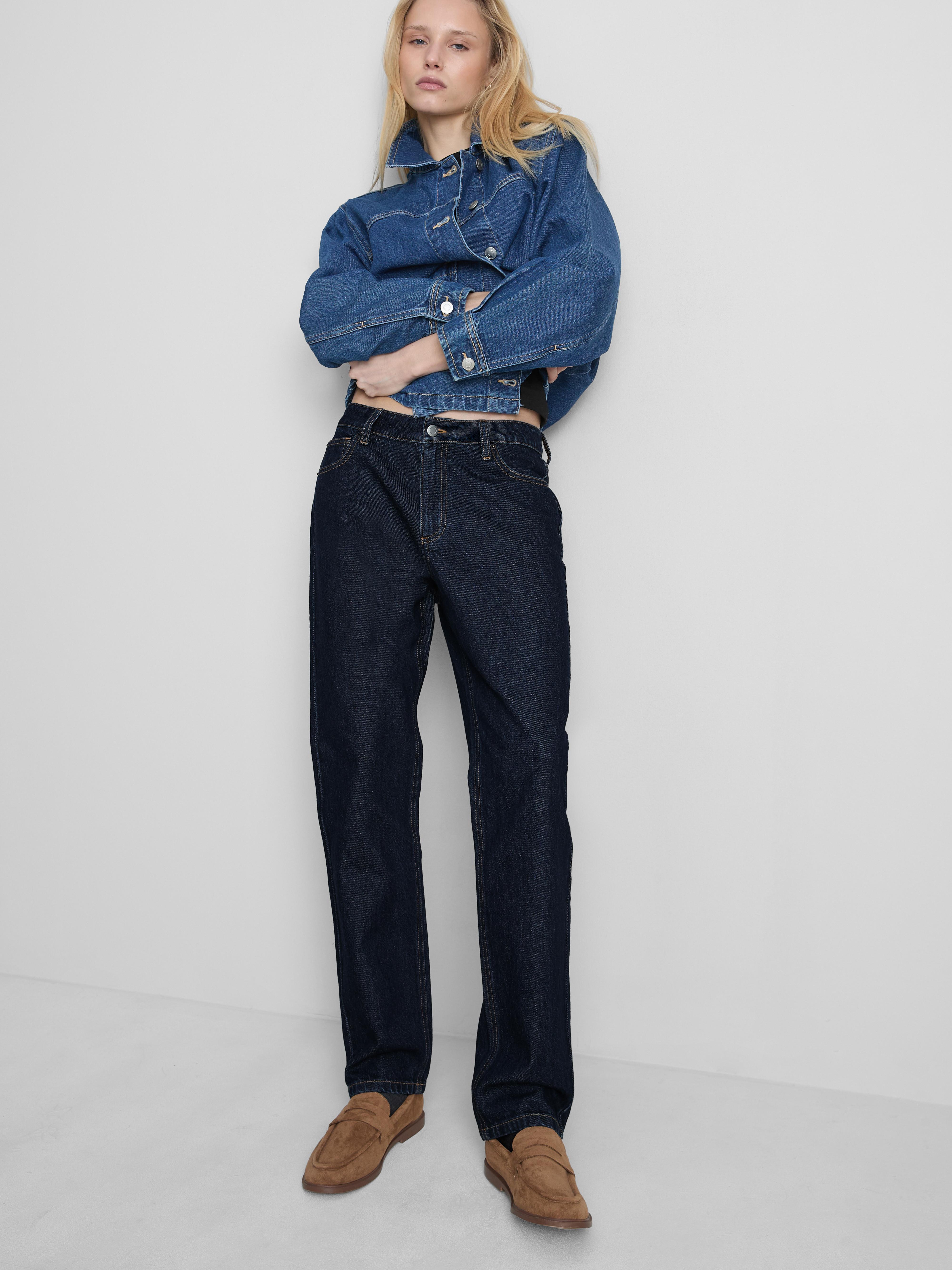 Mid-Rise Cotton Denim Straight-Leg Jeans