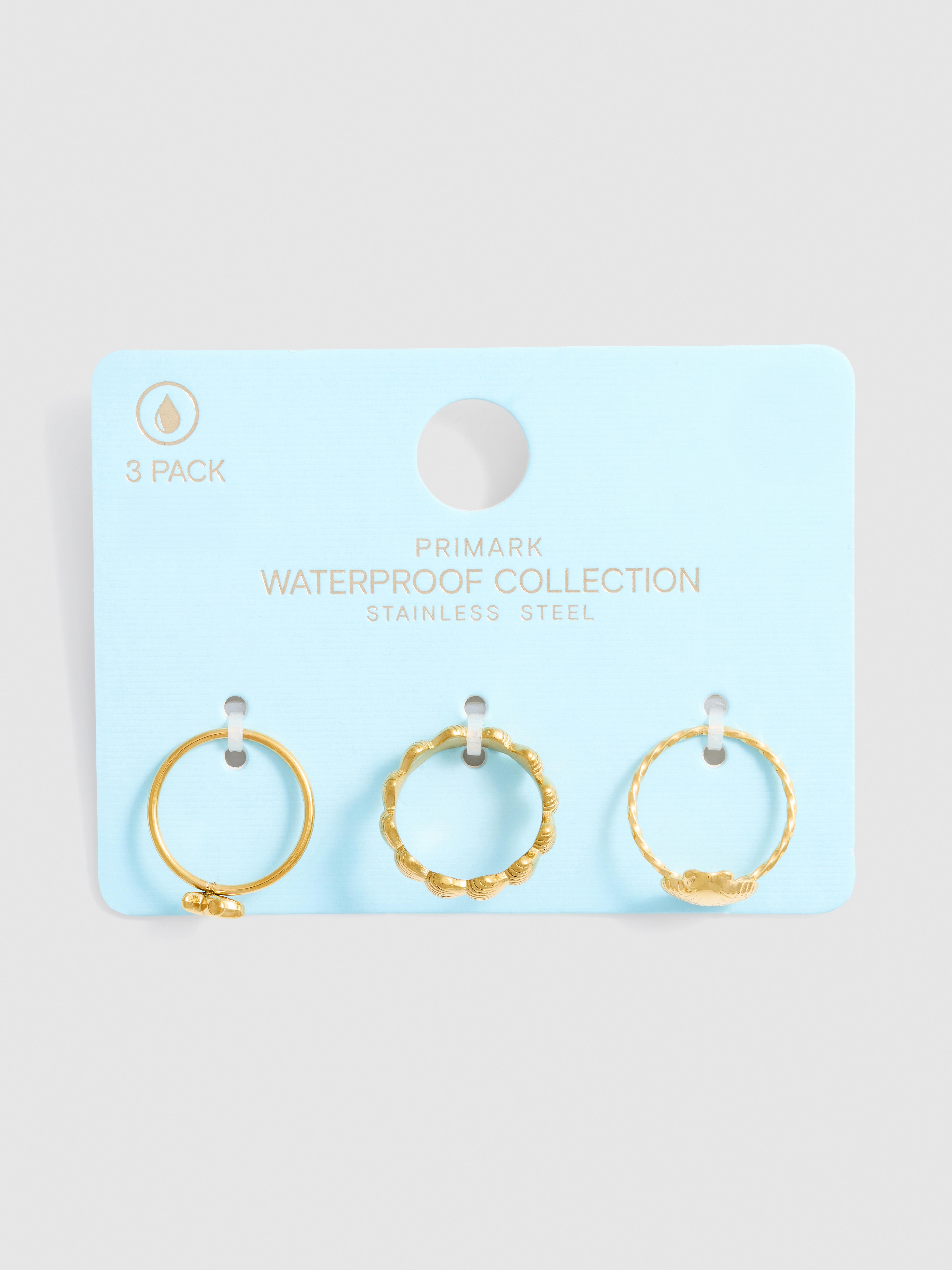 Pack de 3 anillos con conchas resistentes al agua