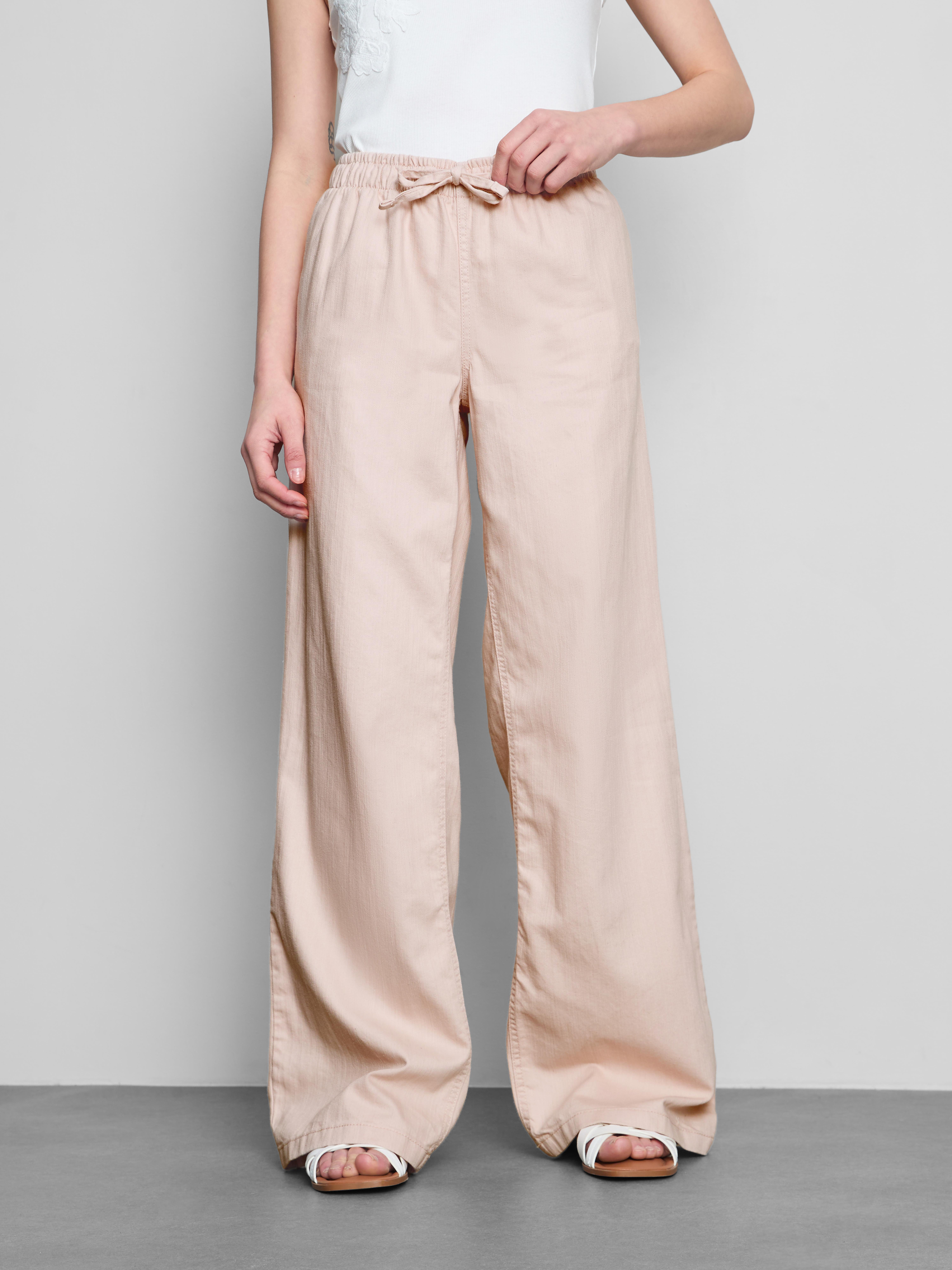 Cotton Rich Denim Drawstring Joggers Light Pink