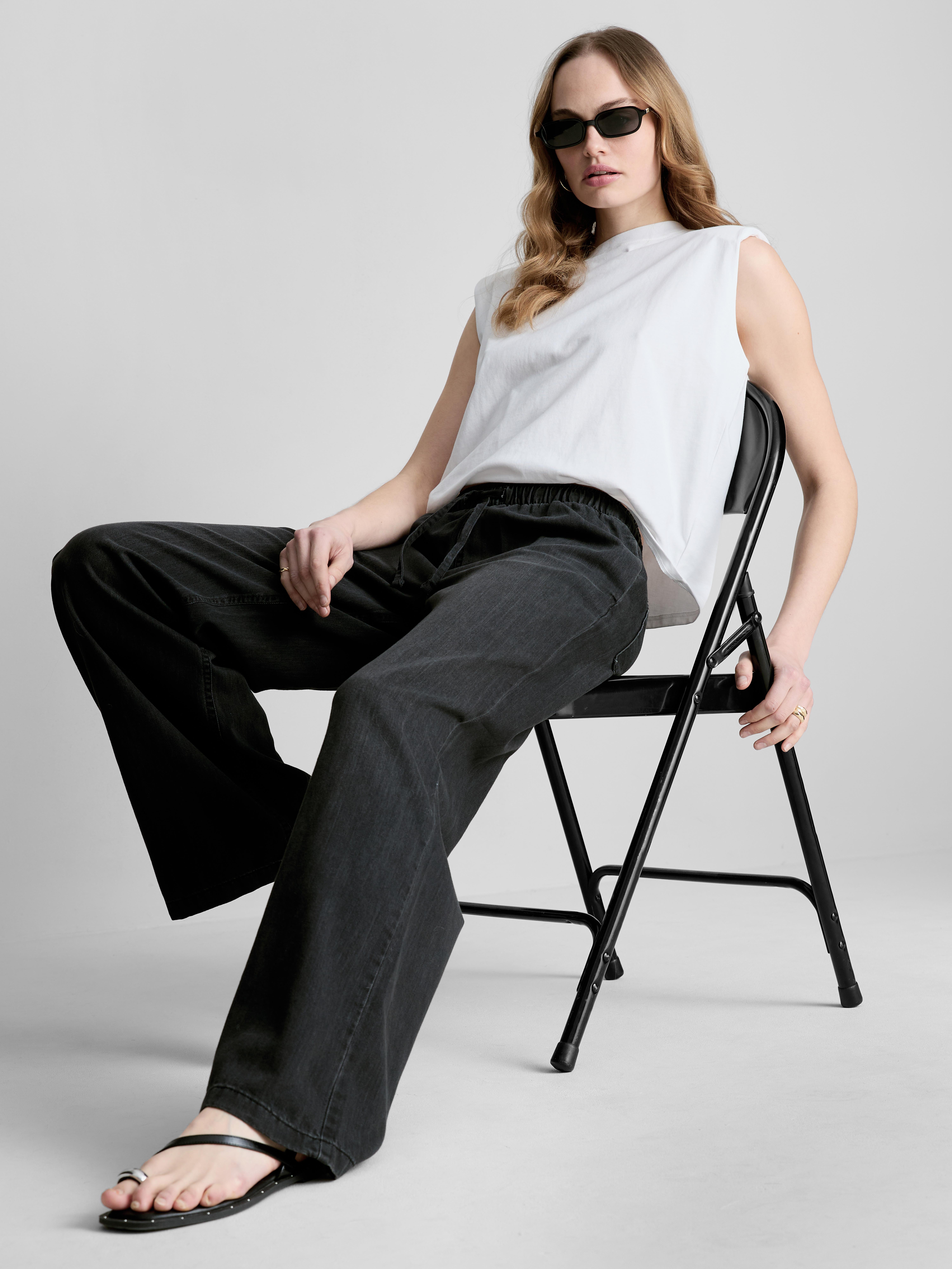 Cotton Rich Denim Drawstring Joggers