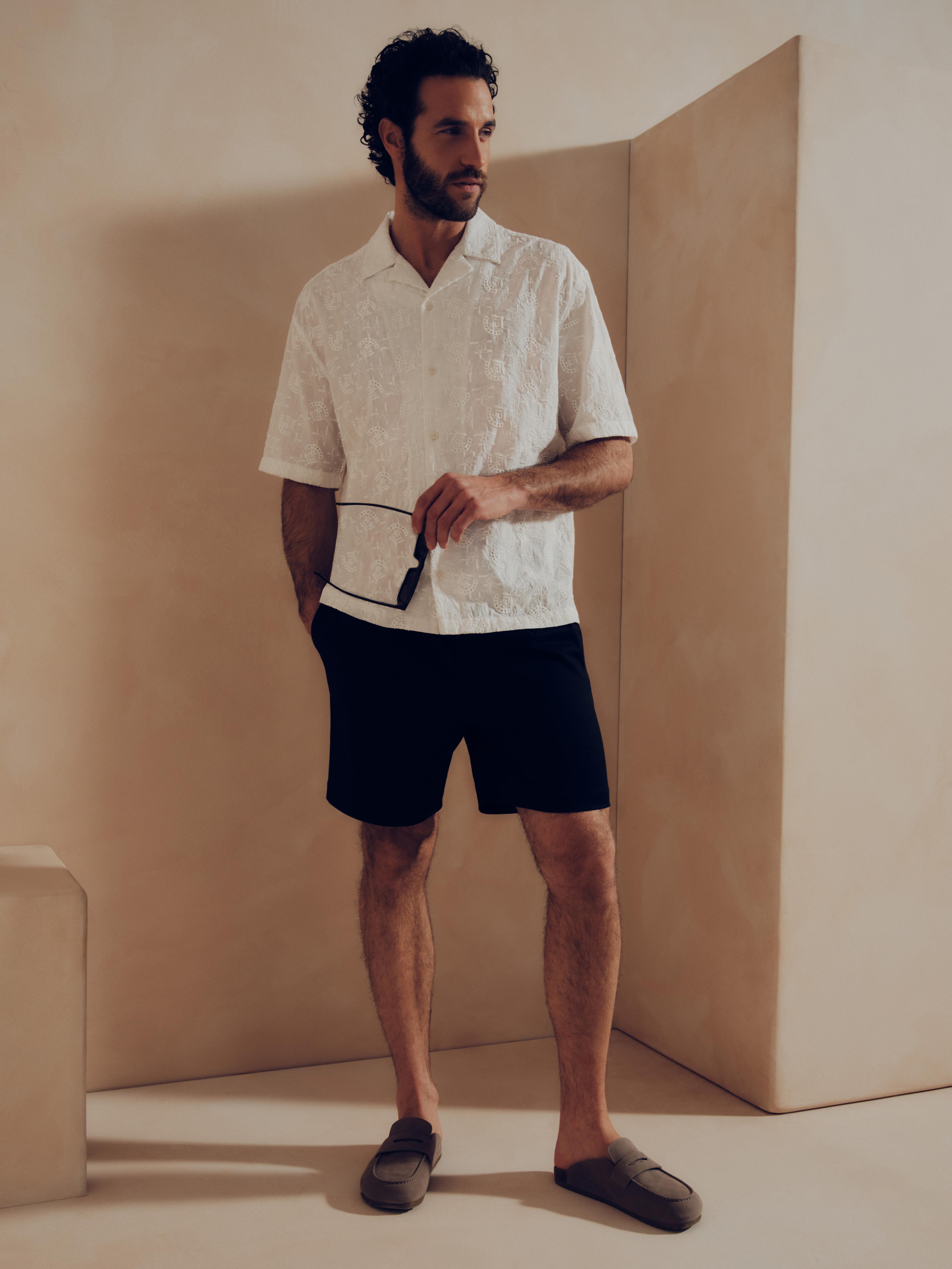 Besticktes „The Edit“ Kurzarmhemd aus Baumwolle