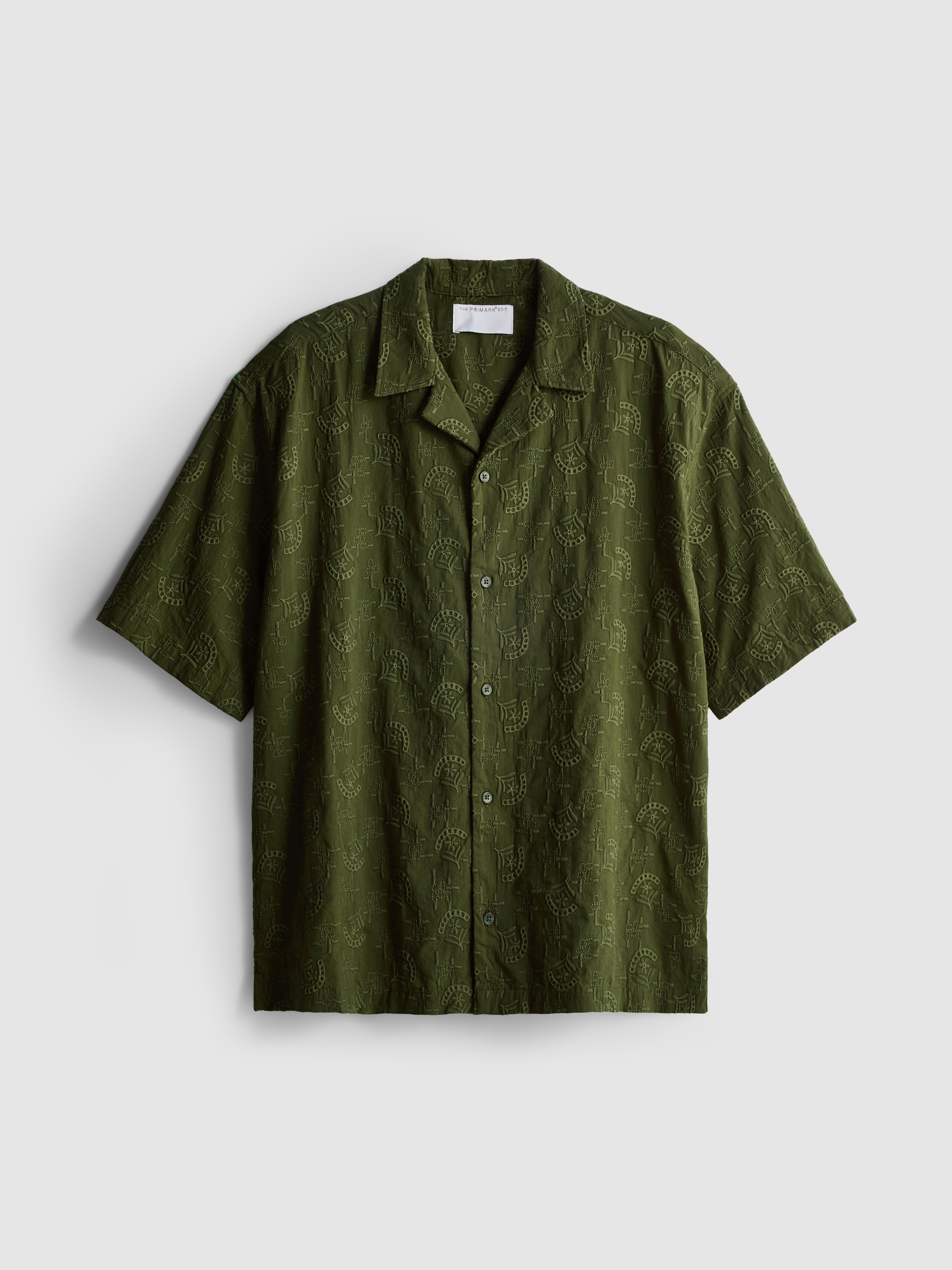 The Edit Embroidered Cotton Short Sleeve Shirt