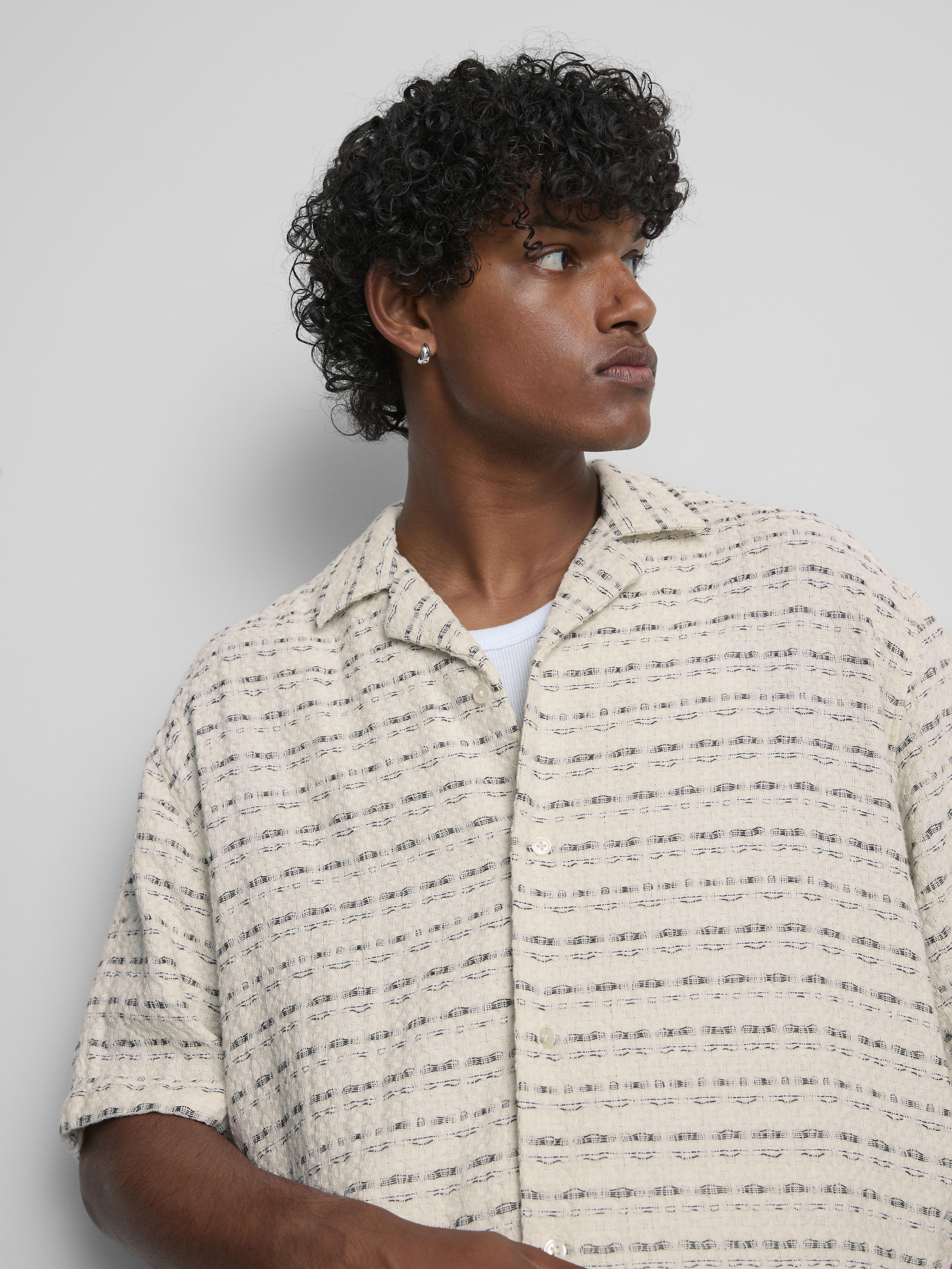 The Edit Textured Stripe Resort Shirt