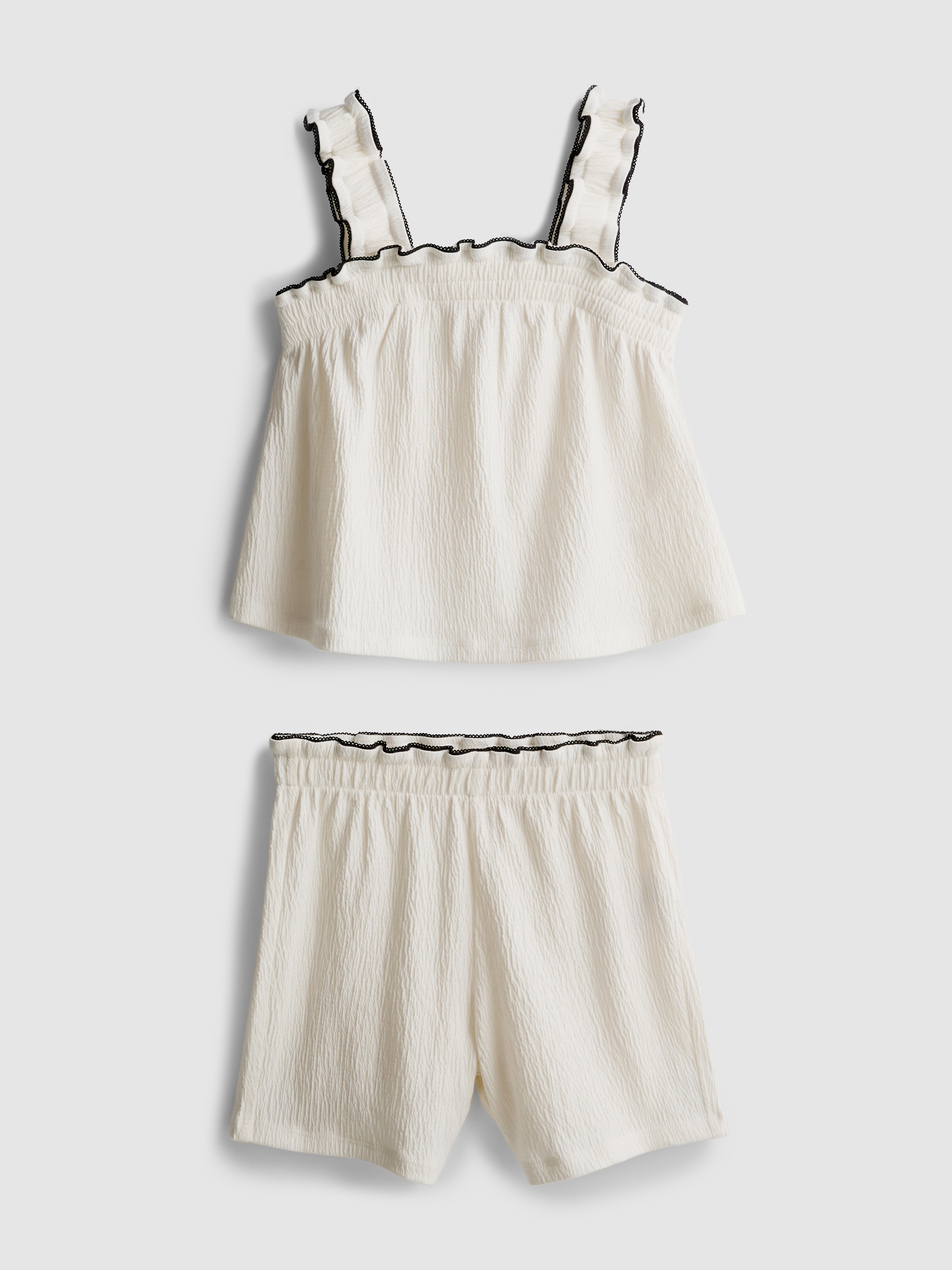 1.5-9yrs | Crinkle Textured Blouse and Shorts Set
